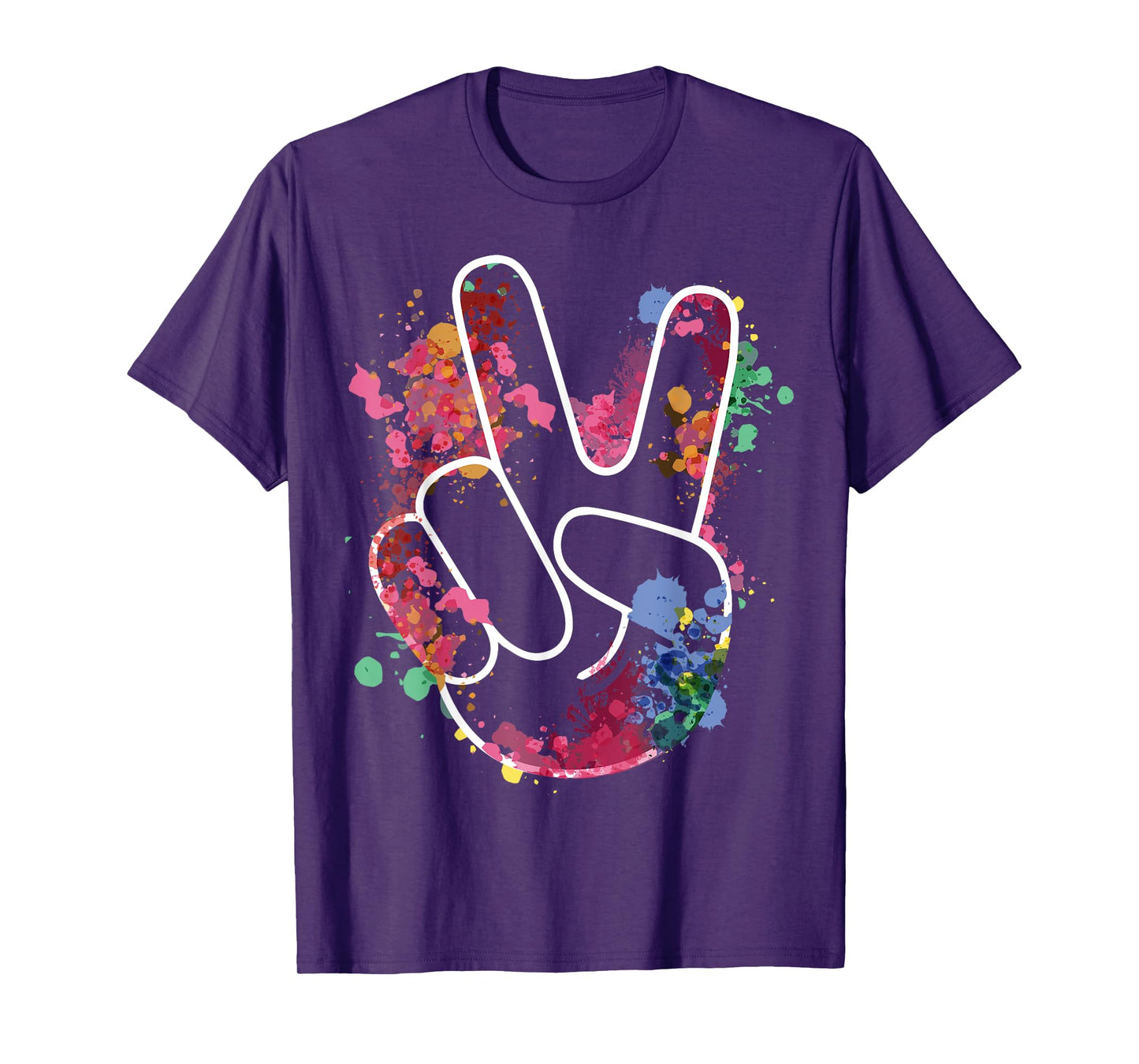 Peace Hand Tie Dye Finger Freedom Hippie Flower Child T-Shirt