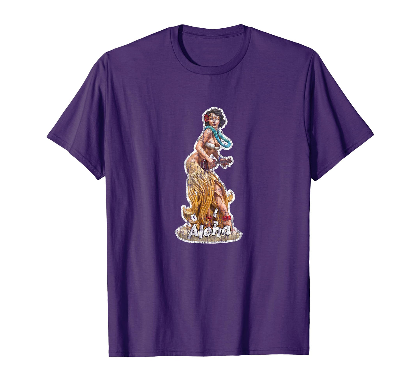 Aloha Ukulele Hula Dancer Doll Vintage Style T-Shirt