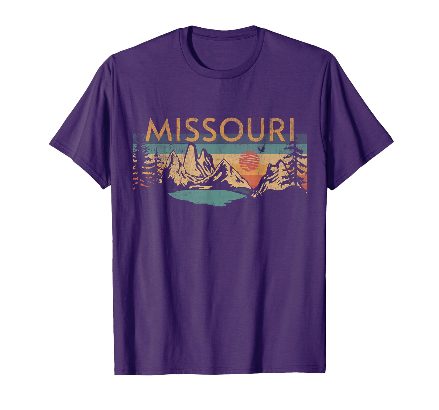 Missouri USA Outdoor Vintage Missouri T-Shirt Blue Small Classic Fit Short Sleeve Unisex-Adults