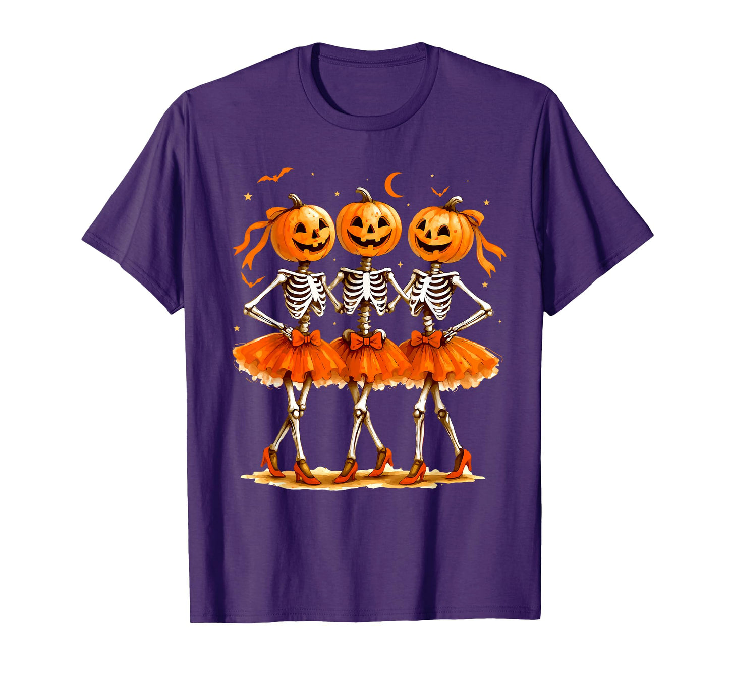 Ballet Skeleton Halloween Cute Spooky Season Retro Dance T-Shirt