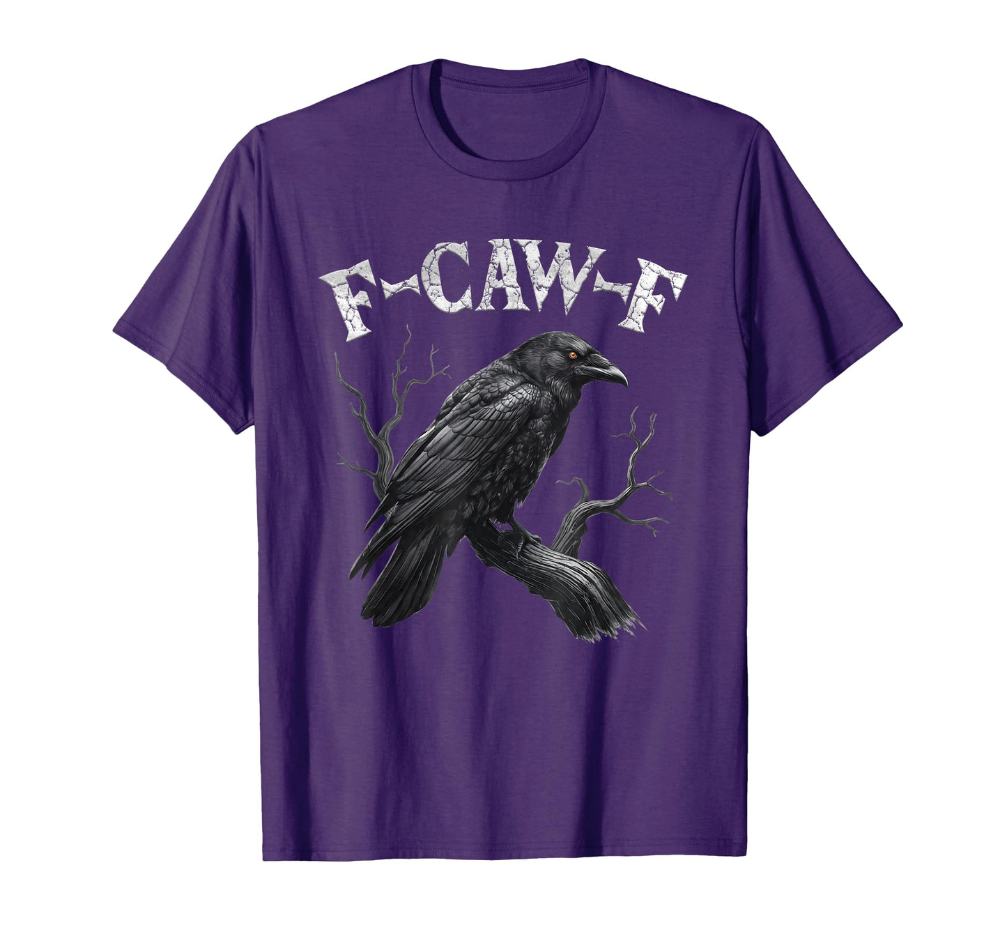 Black Crow, F-Caw-F Funny Black Bird Moon Gothic Adult Humor T-Shirt