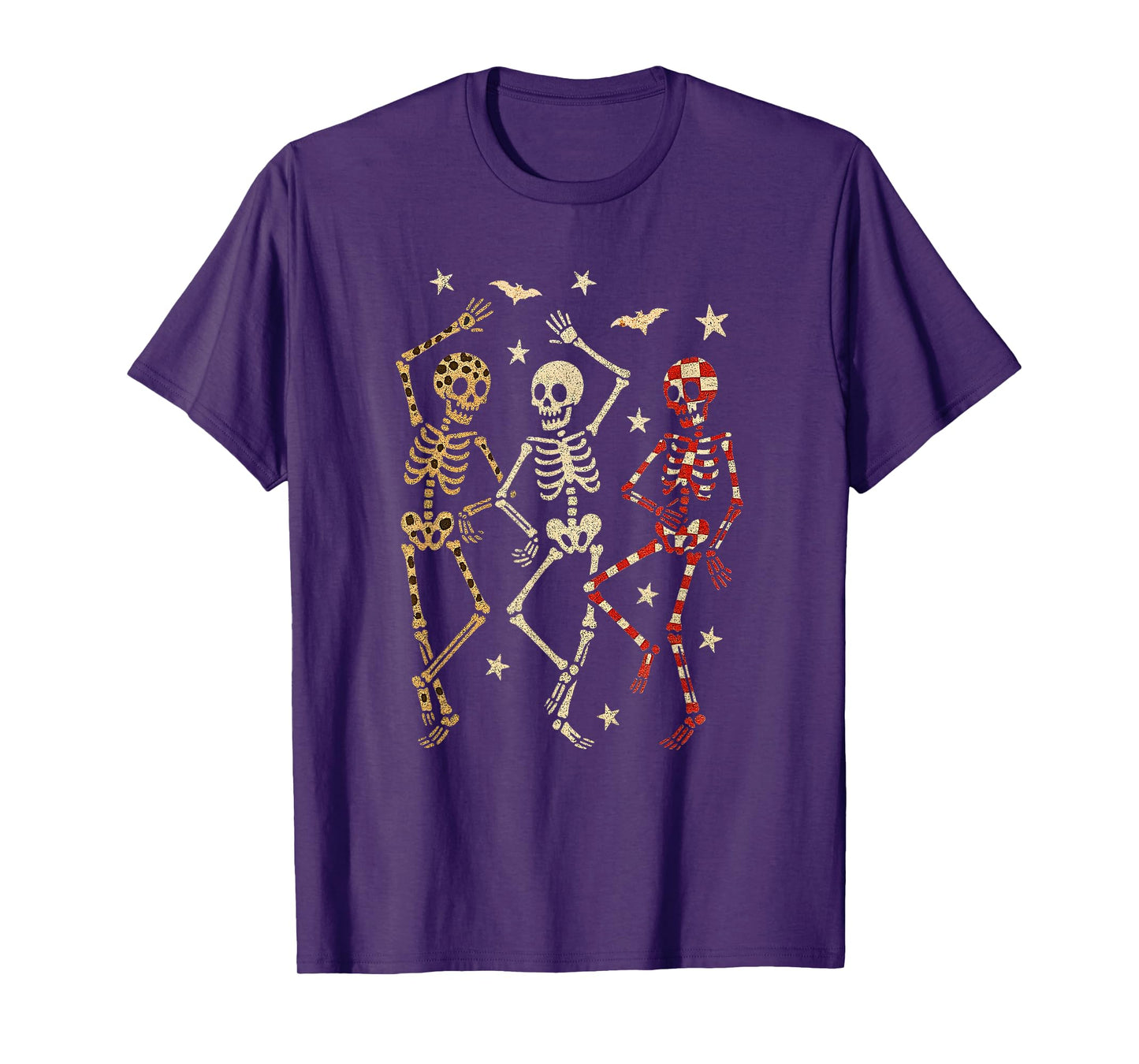 Funny Skeletons Dancing Halloween, Leopard Checker Cherry T-Shirt