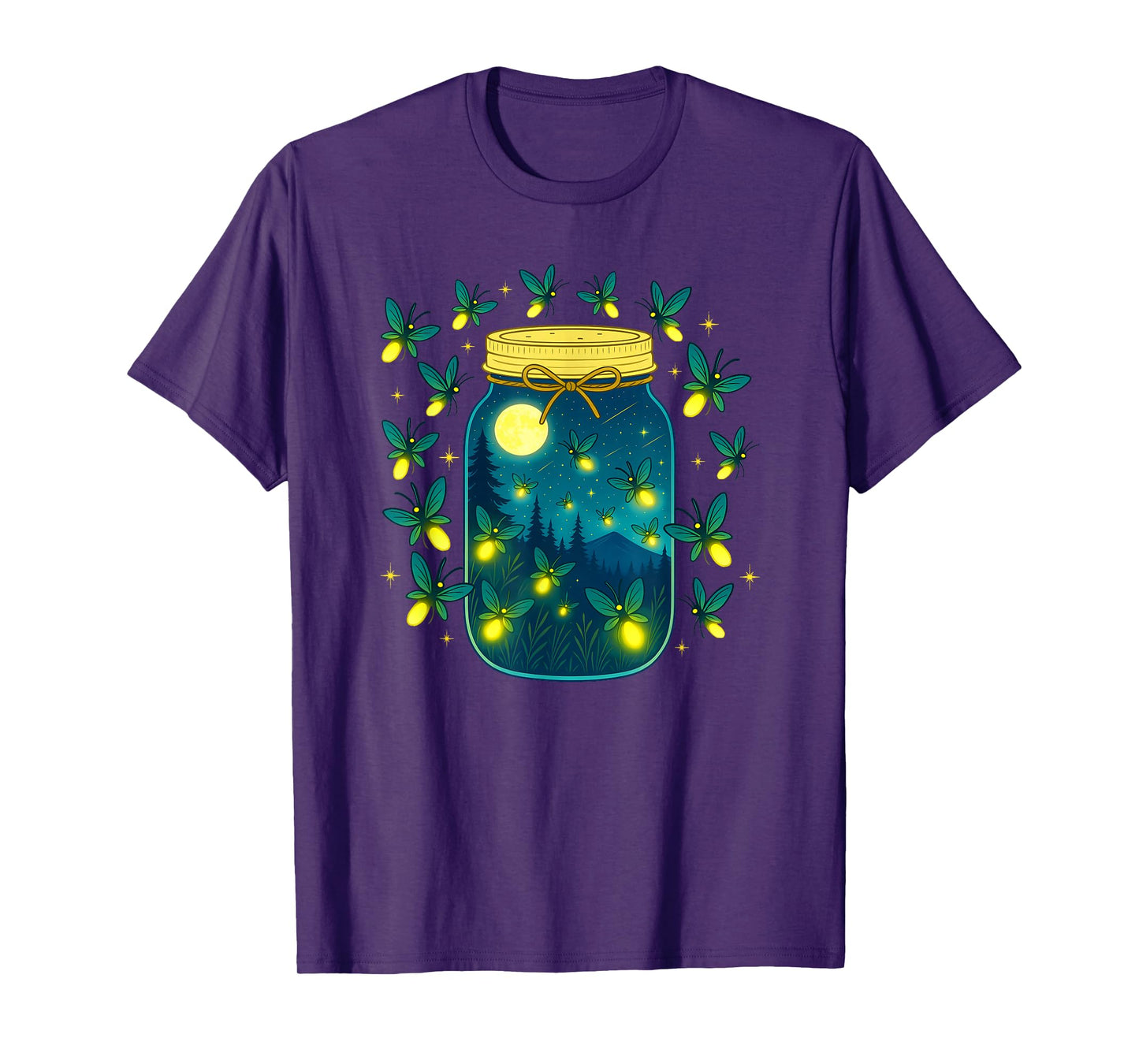 Firefly Lover Insect Lover Summer Fireflies In Mason Jar T-Shirt