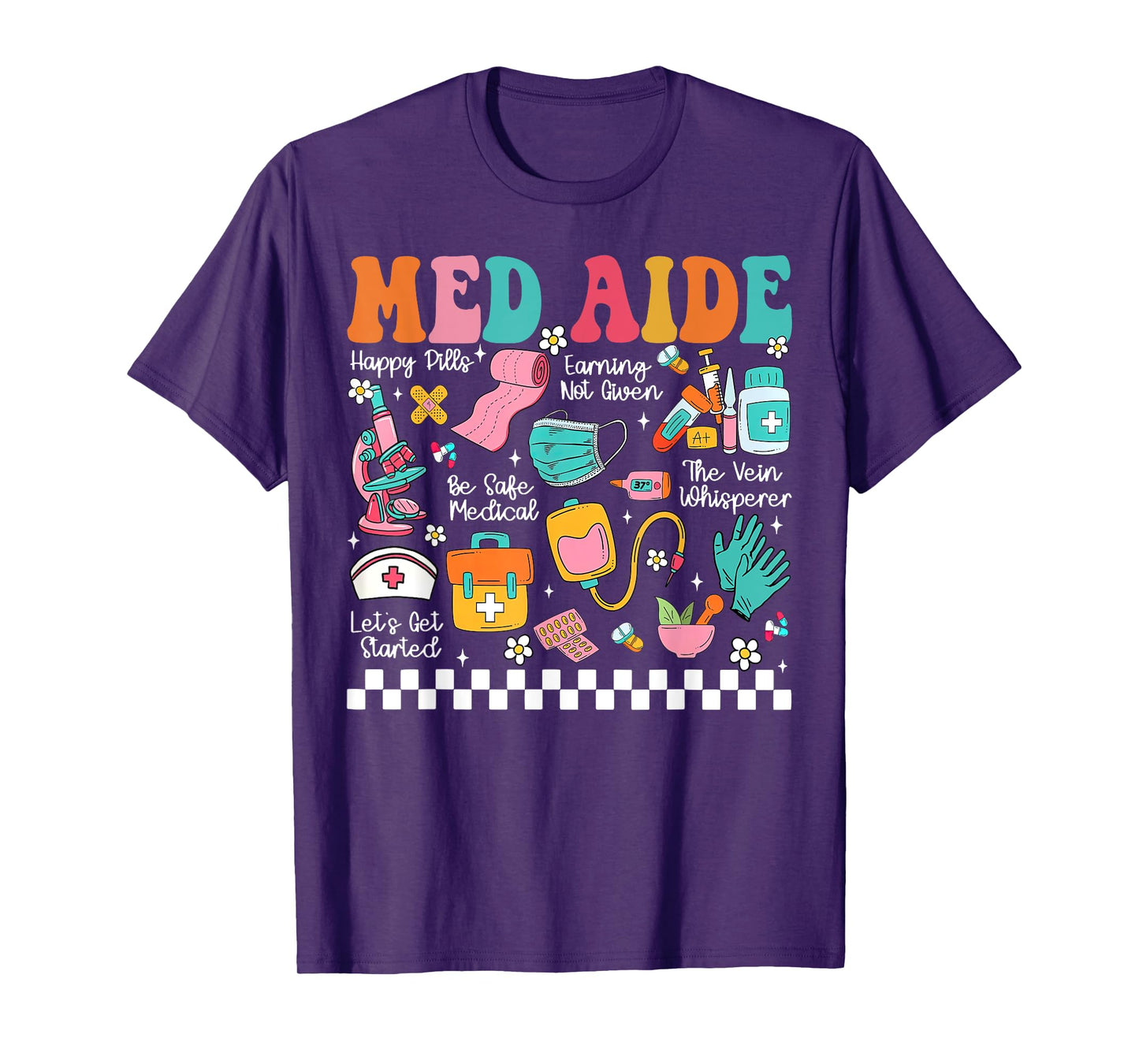 Retro Med Aide Certified Medication Aide Nursing Med Tech T-Shirt