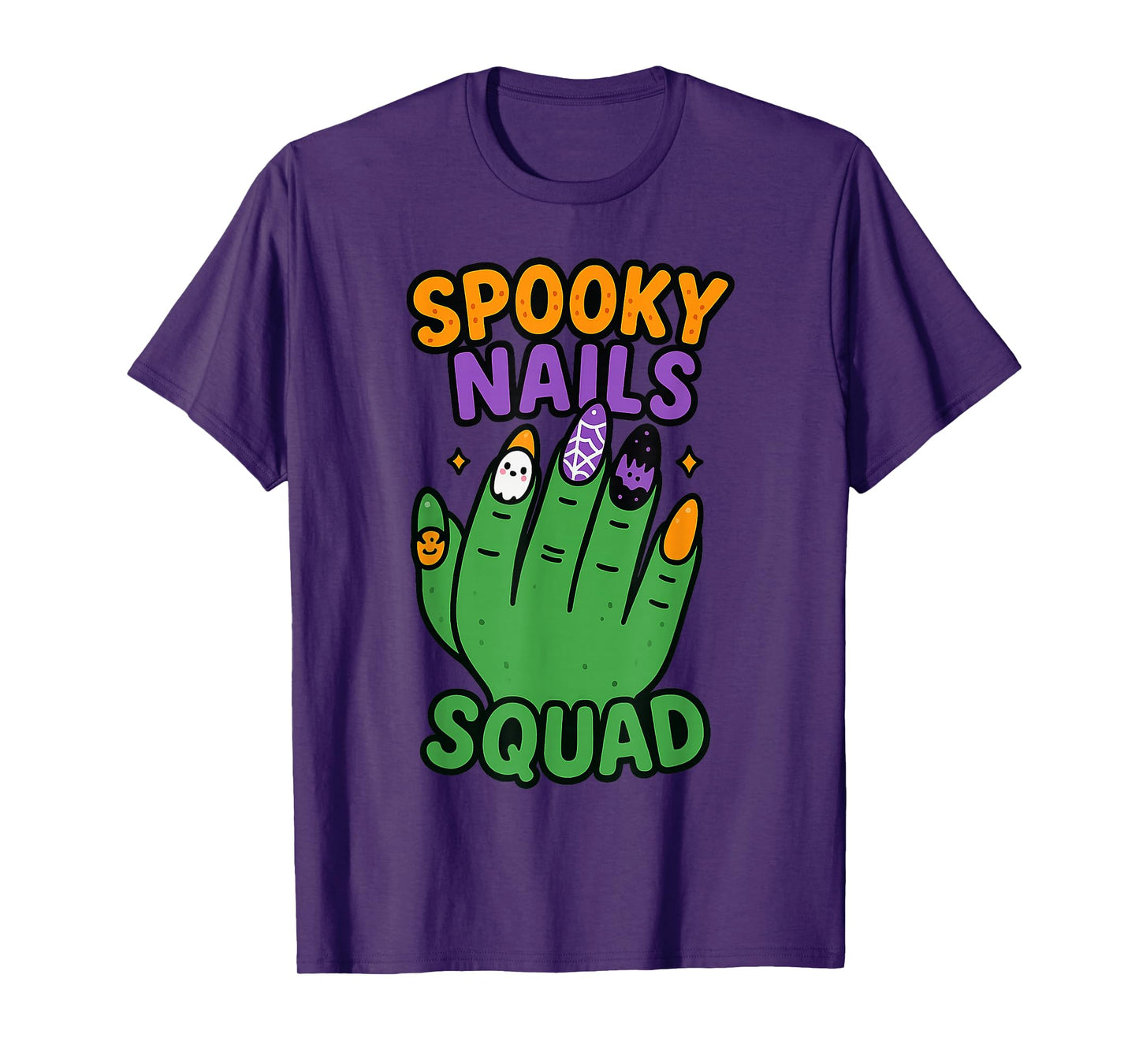 Spooky Nails Squad Halloween Costume Funny Nail Art T-Shirt