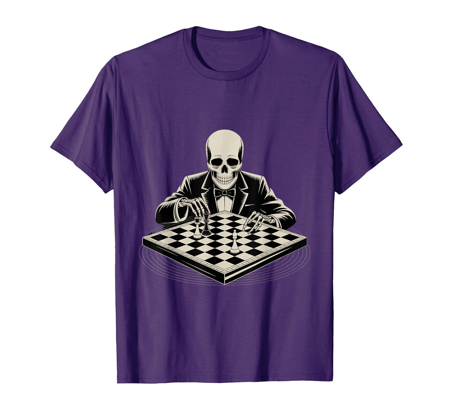 Funny Skeleton Playing Chess Cool Skull Funny Skeleton Meme T-Shirt