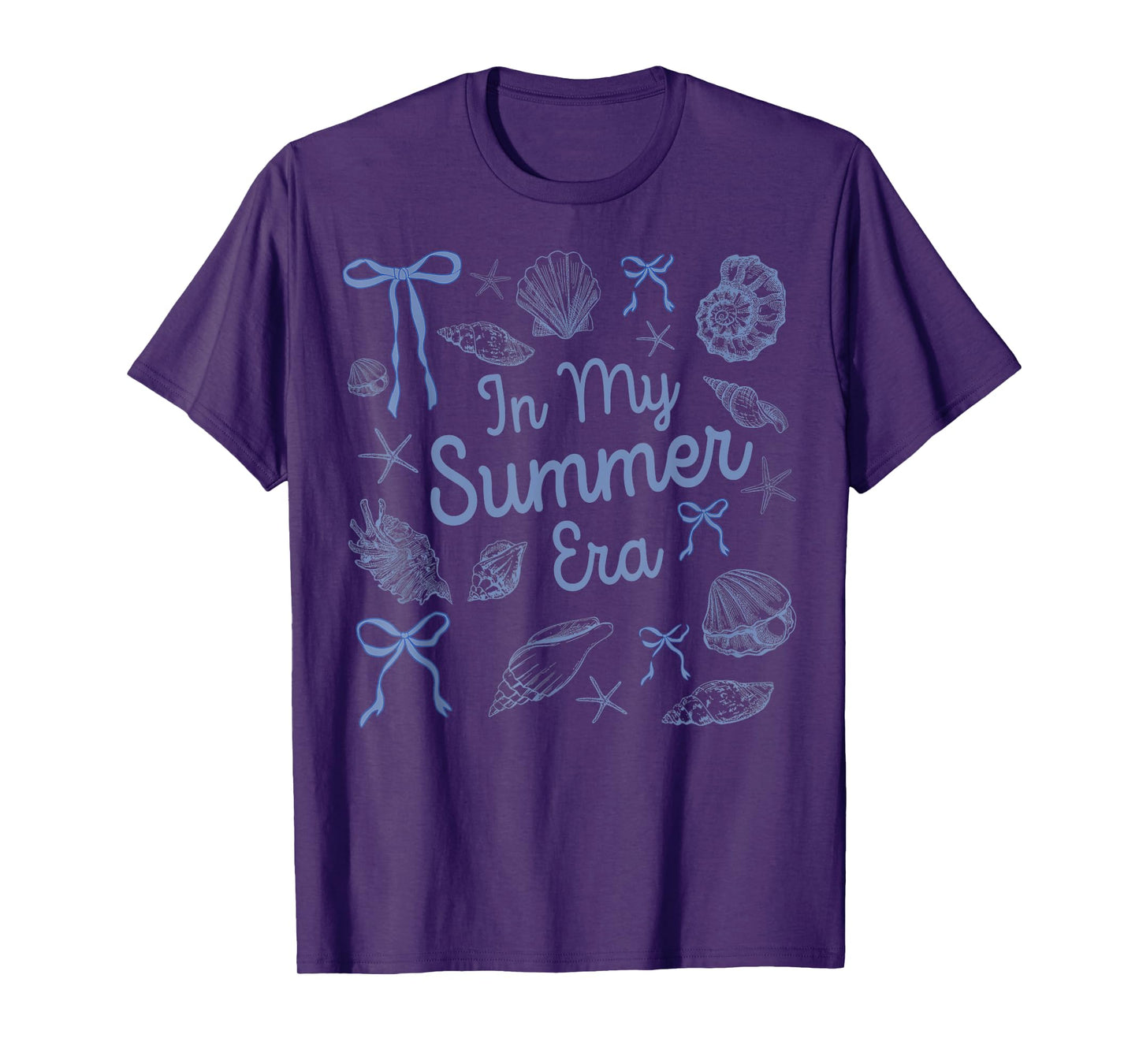 In My Summer Era Seashell Coquette Bow Beach Vacation Family T-Shirt