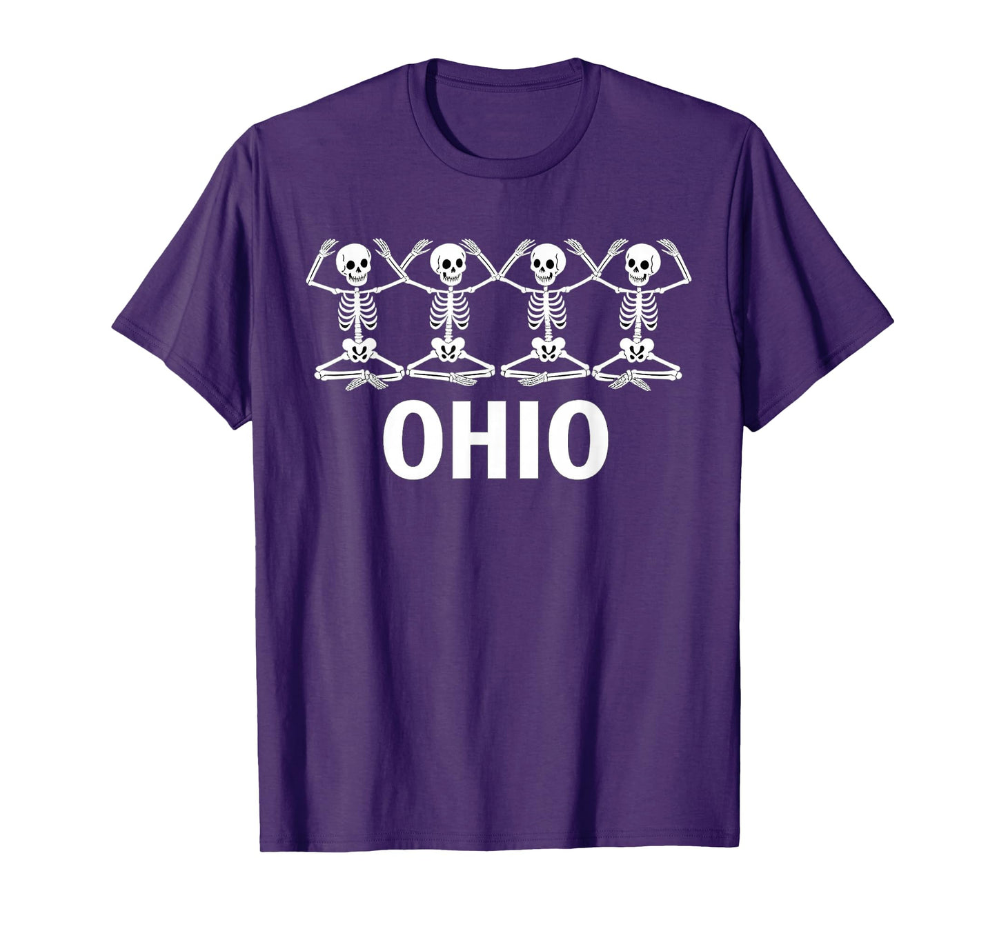 Funny O-H-I-O State Skeleton Ohio Halloween Vintage Vibe Fun T-Shirt