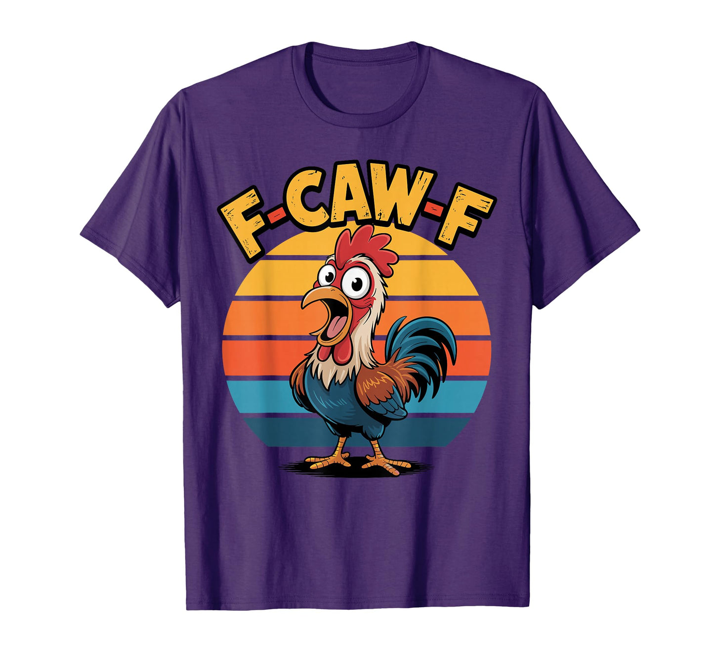 Funny Rooster Meme Retro F-CAW-F Vintage Cartoon Design T-Shirt