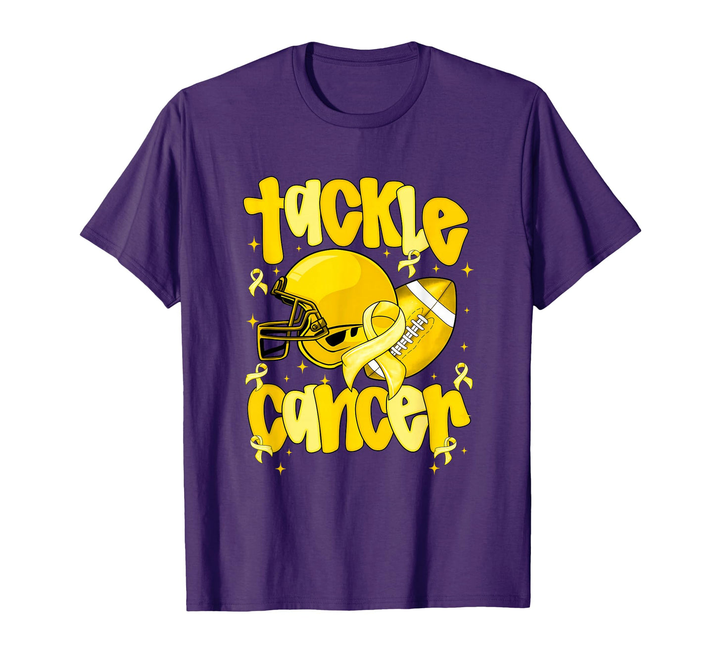 Tackle Cancer Football Childhood Cancer Awareness Women Kids T-Shirt