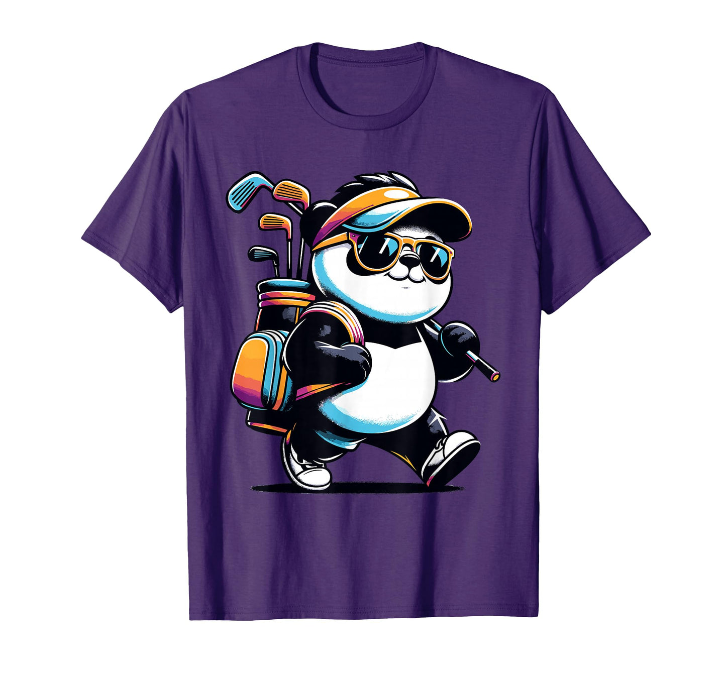 Golf Novelty Panda Golfing Men Women Kids Funny Golf T-Shirt