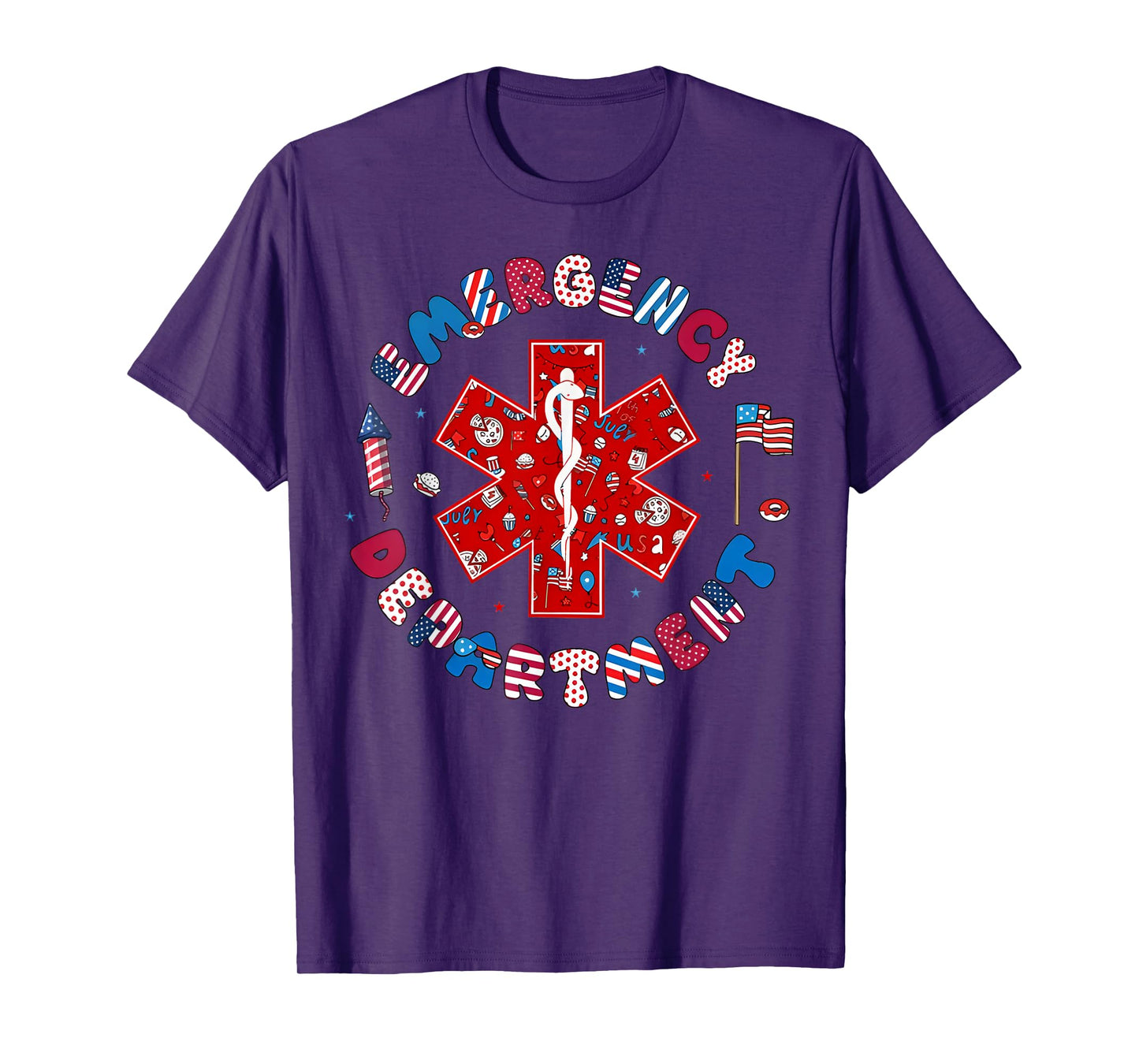 Emergency Department Funny Nurse 4th Of July T-Shirt