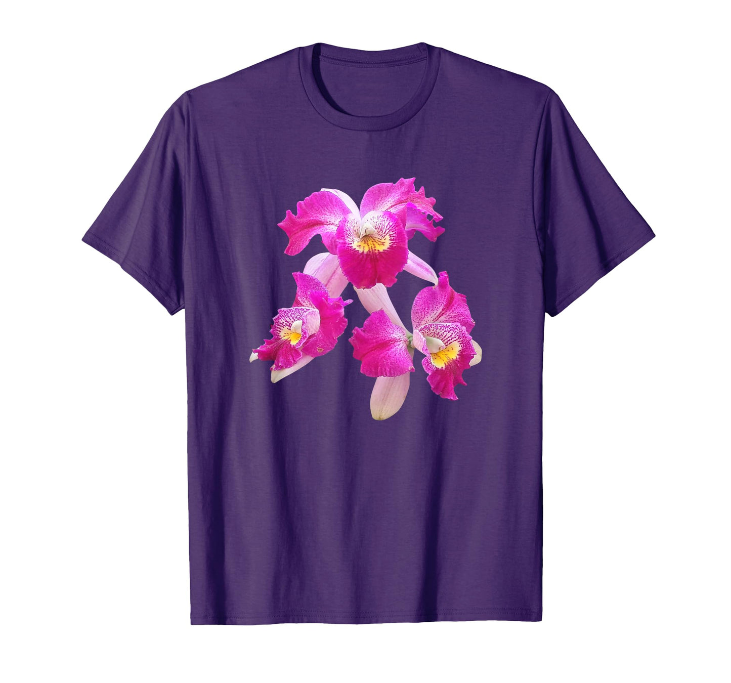 Magenta Pink Cattleya Purpurata Orchid Shapes Mania Orchid T-Shirt