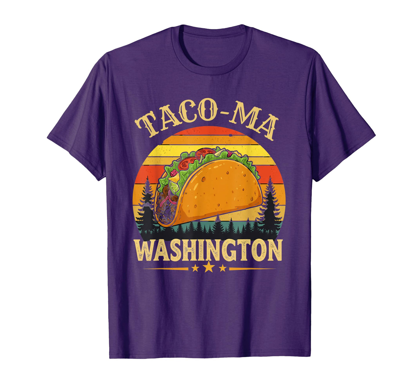 Taco Tacoma Washington Retro Sunset Funny Tacoma WA T-Shirt