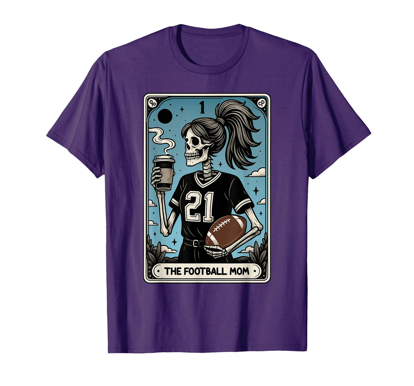 The Football Mom Tarot Card Skeleton Halloween Women T-Shirt