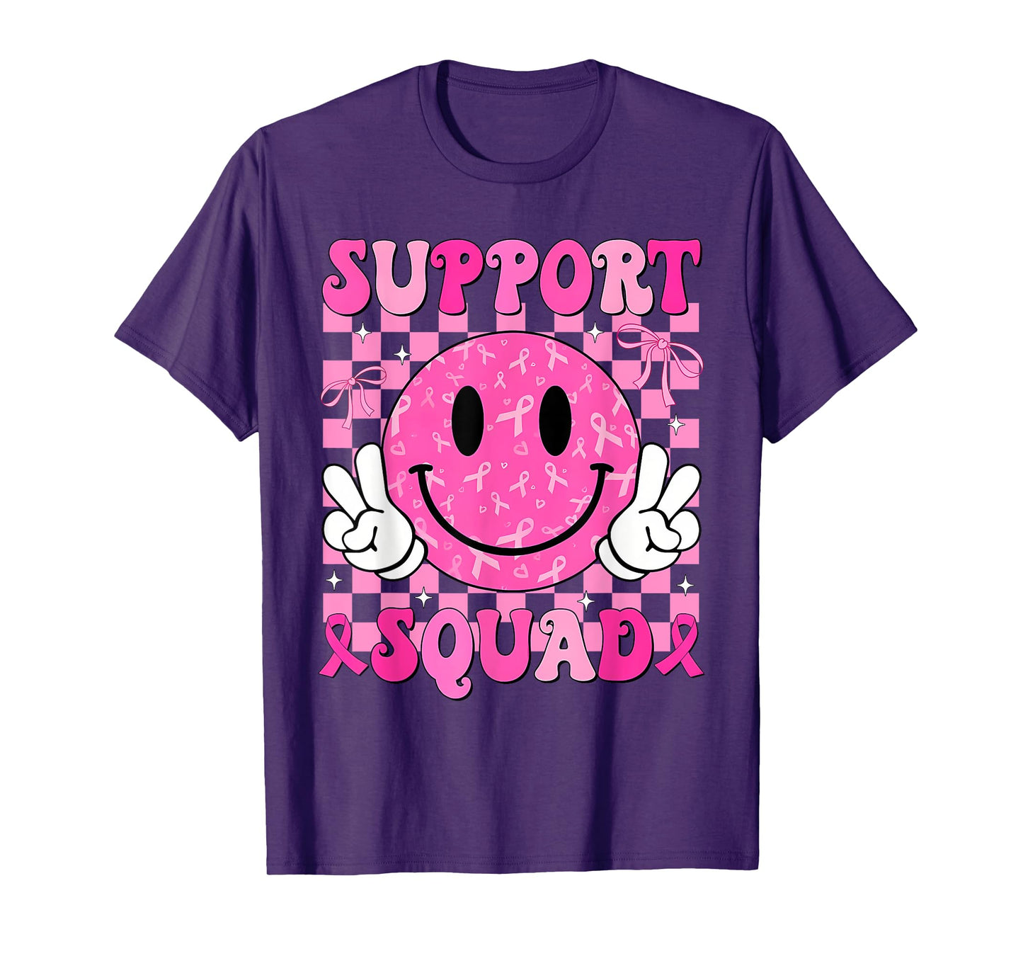 in October We Wear Pink Smile Pink Support Breast Cancer T-Shirt