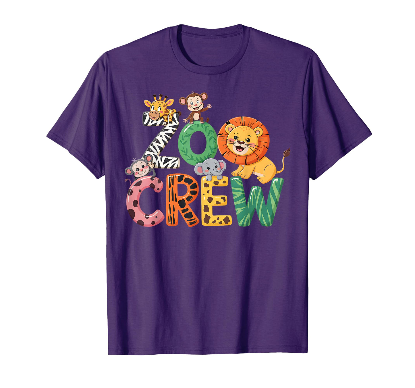 Zoo Crew Lion Giraffe Monkey Elephant Animal Safari Trip T-Shirt