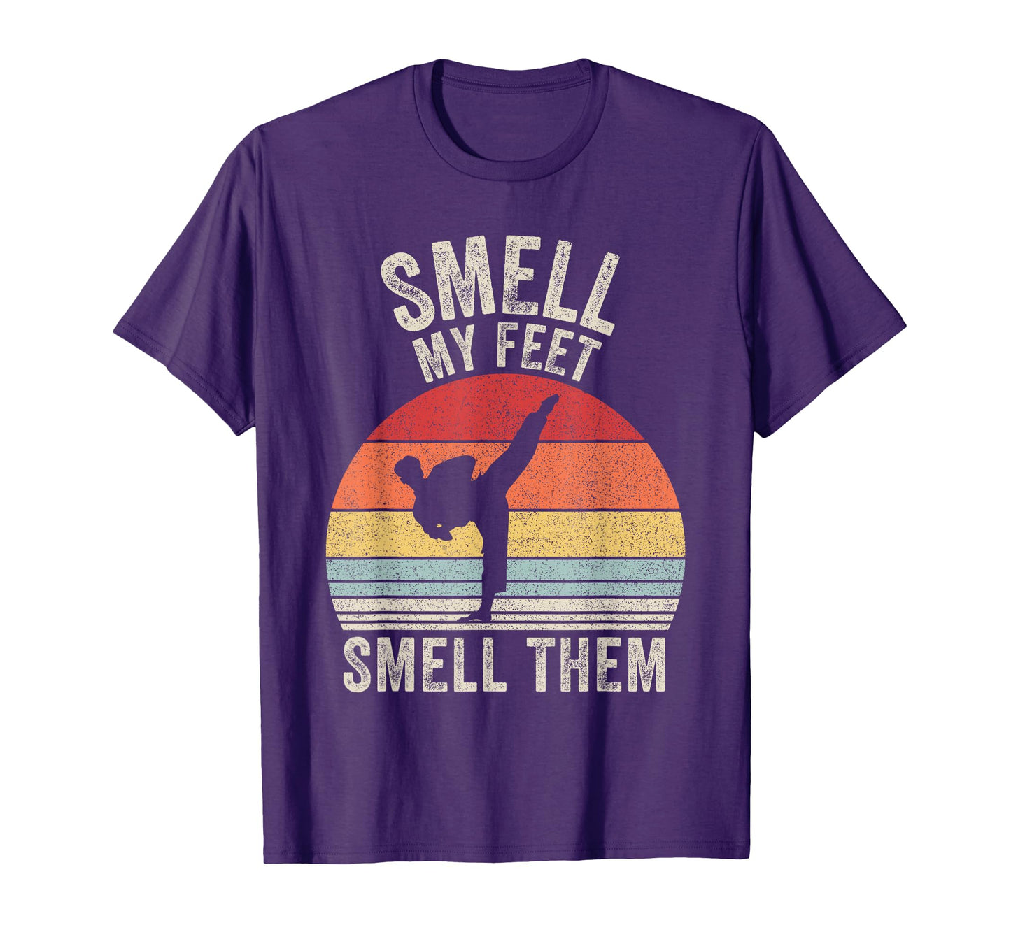 Vintage Retro Smell My Feet Smell Them Funny Taekwondo T-Shirt