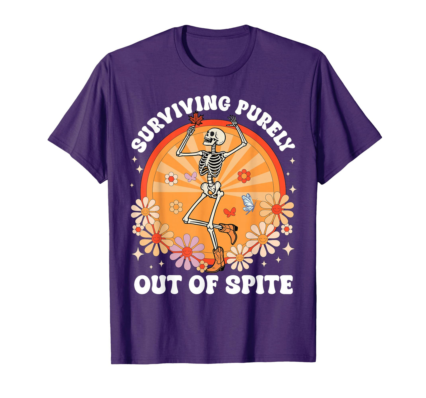 Funny Skeleton Surviving Purely Out of Spite Costume T-Shirt