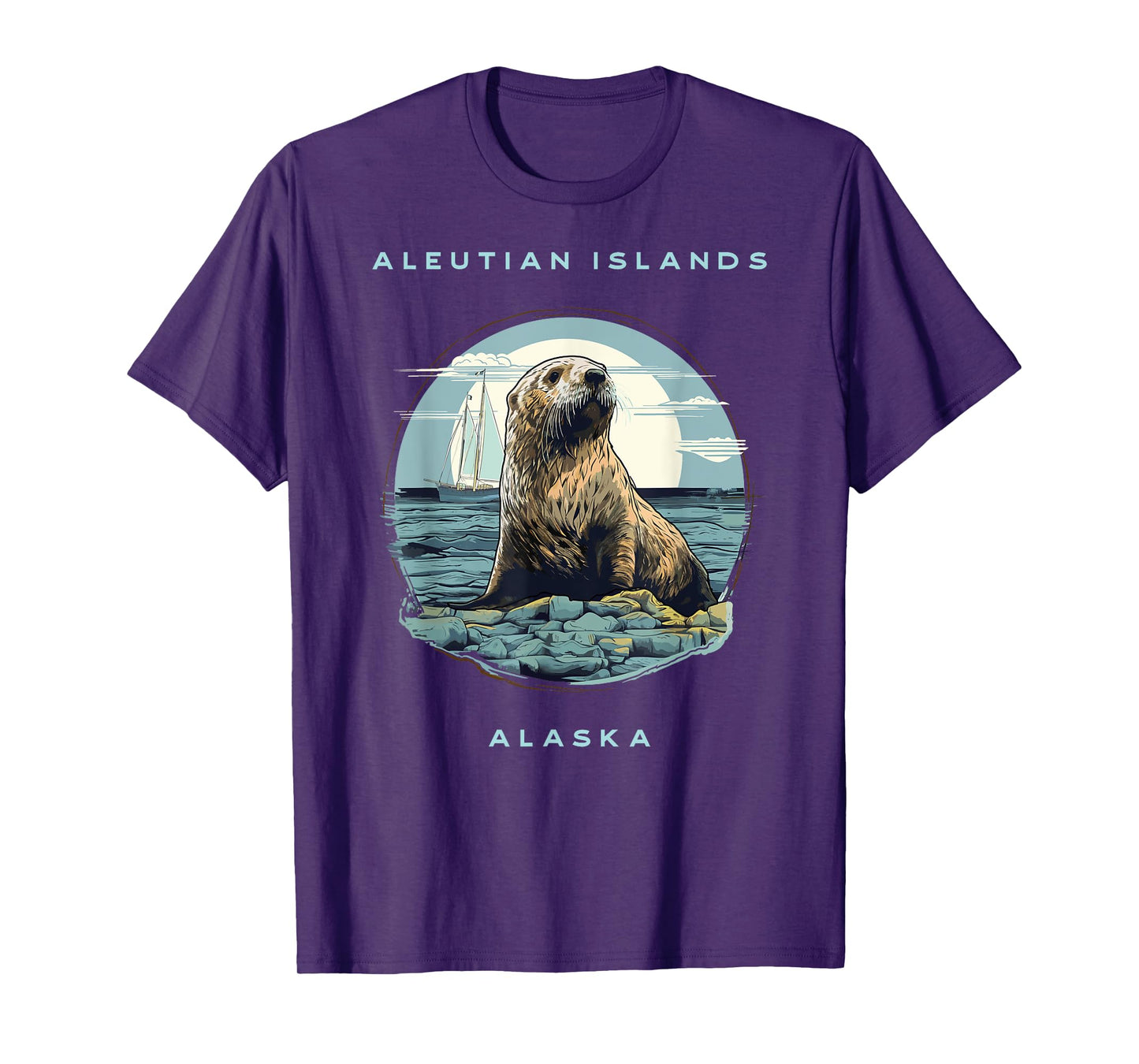 Aleutian Islands Alaska Vintage Coastal Sea Otter T-Shirt