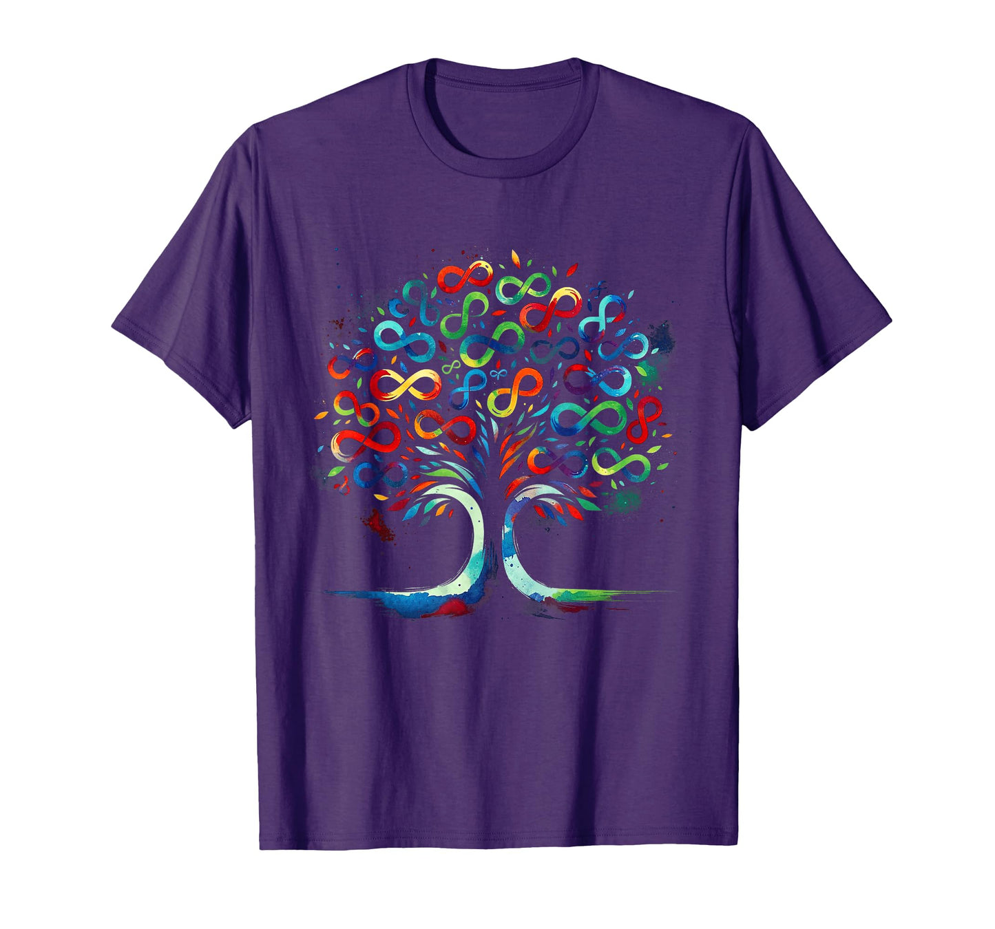 Autism Awareness Month Symbol Infinity Tree Watercolor T-Shirt