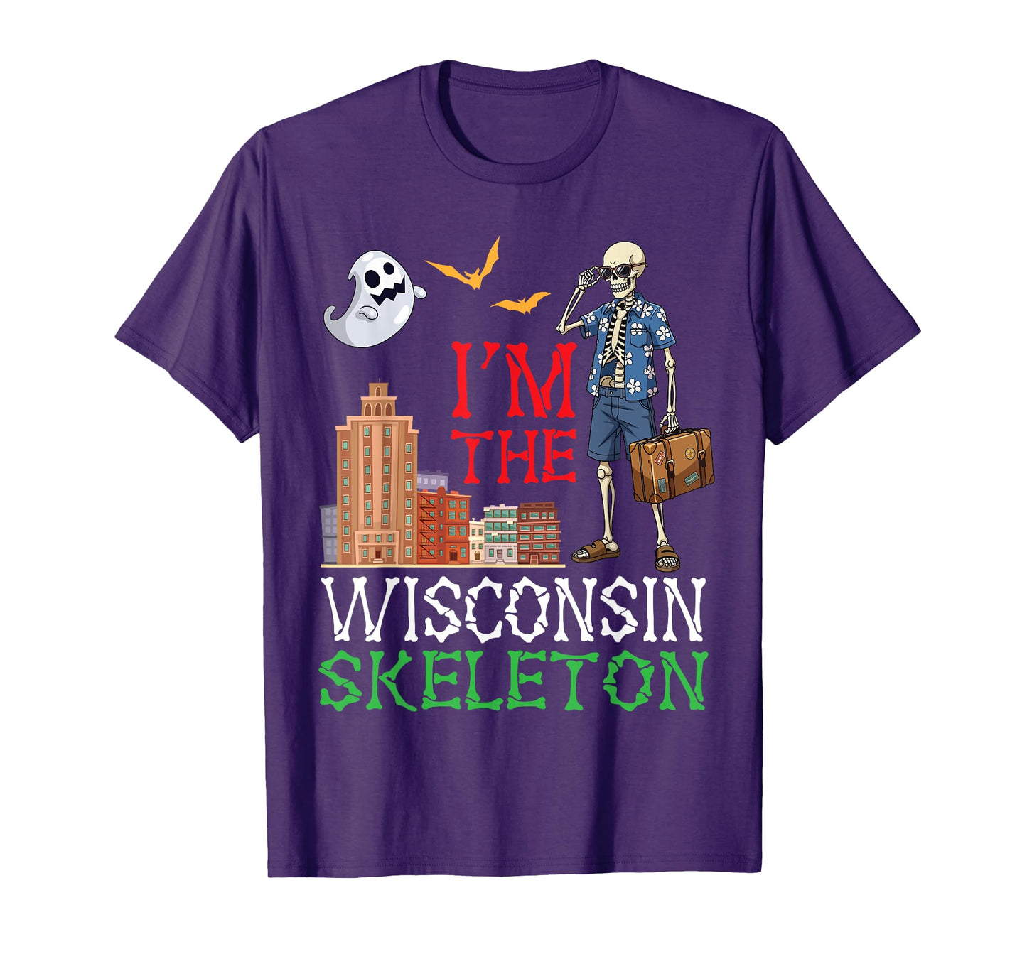 I'm The Wisconsin Skeleton Cowboy Halloween Day Desert Ghost T-Shirt