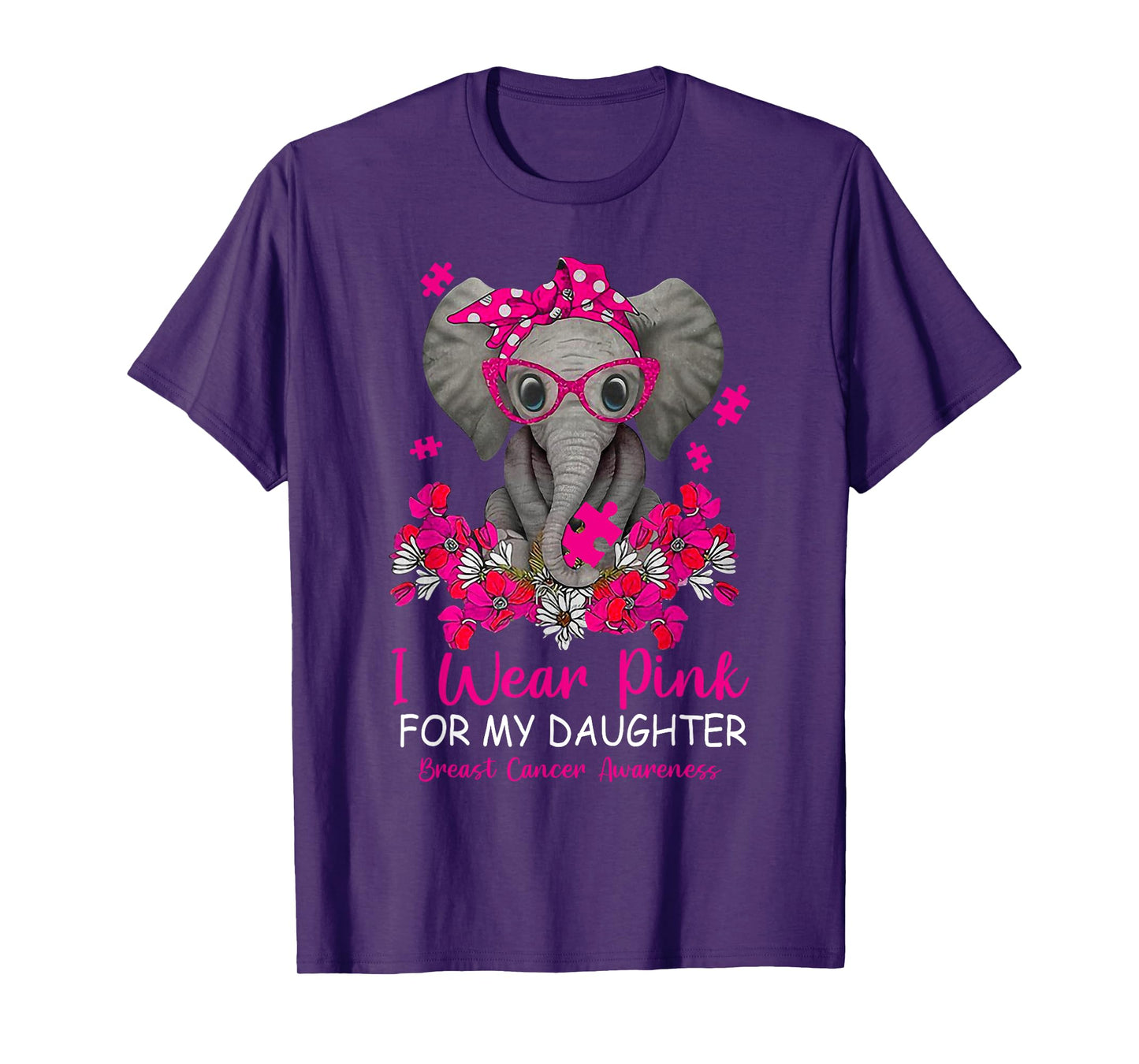 I Wear Pink For My Daughter Breast Cancer Awareness Warrior T-Shirt