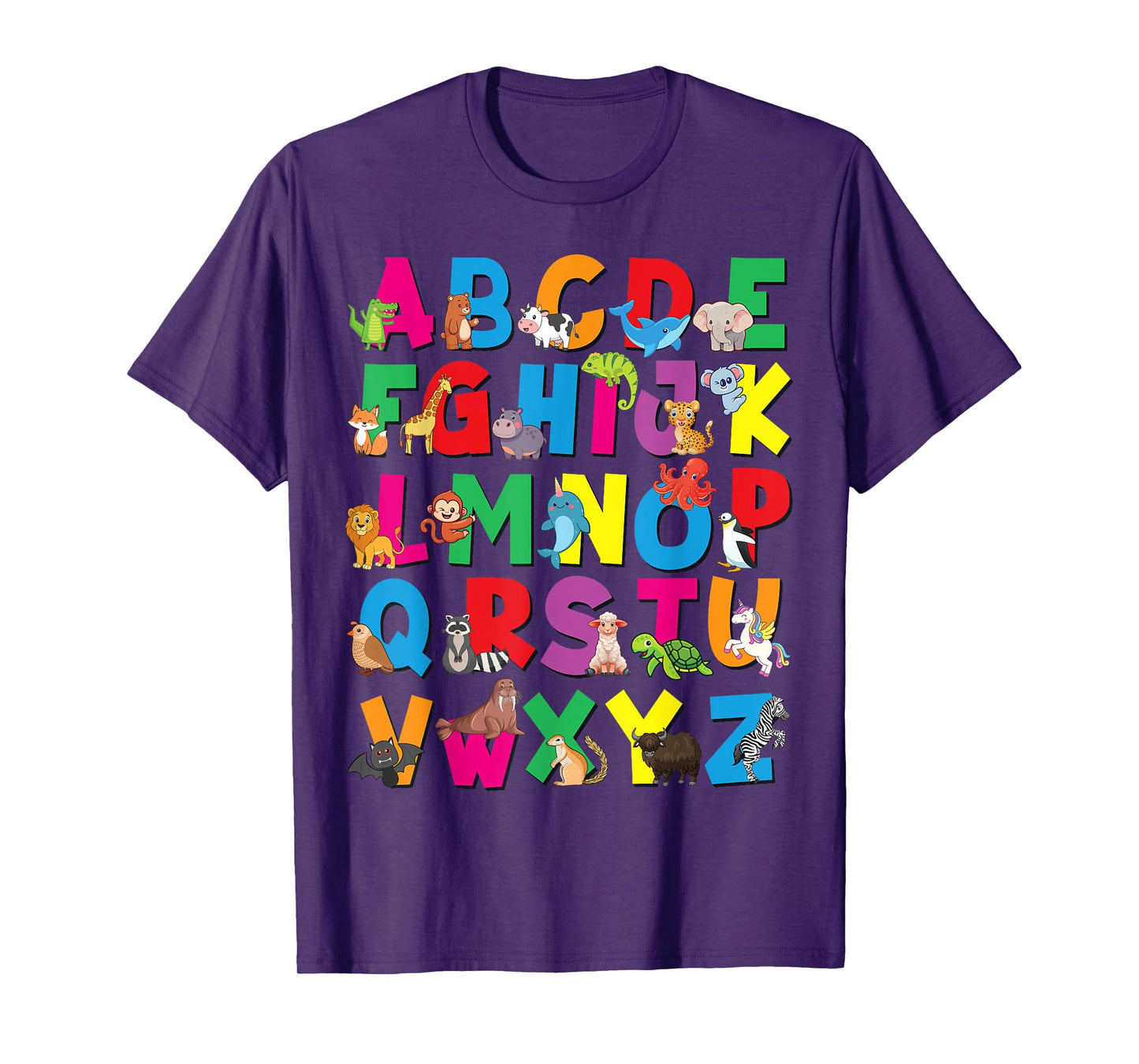 Alphabet Animals ABCs Zoo Kids Boys Girls Teacher T-Shirt