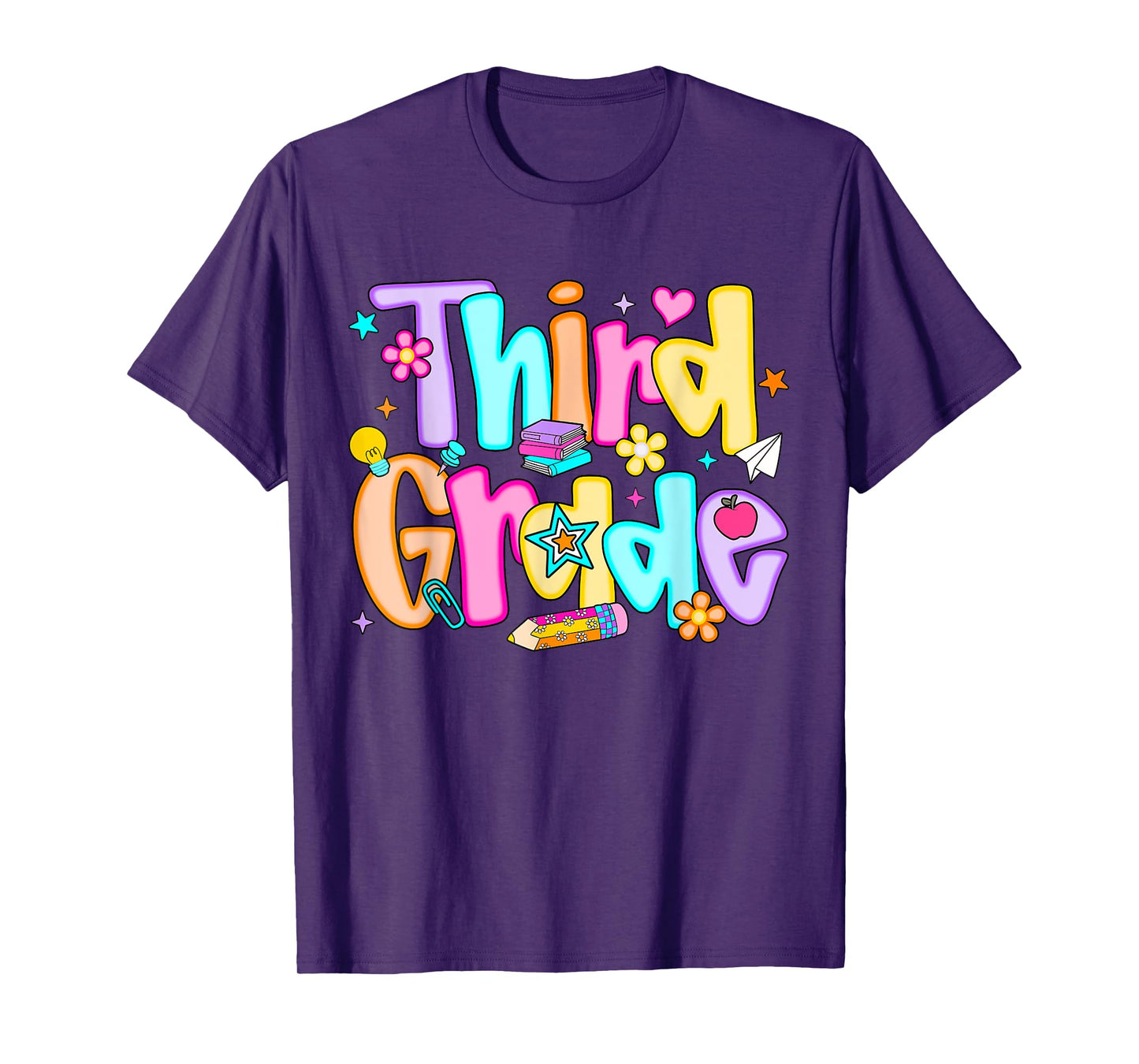 Preppy Third Grade Back To School 3rd Grade Teacher Girl Boy T-Shirt