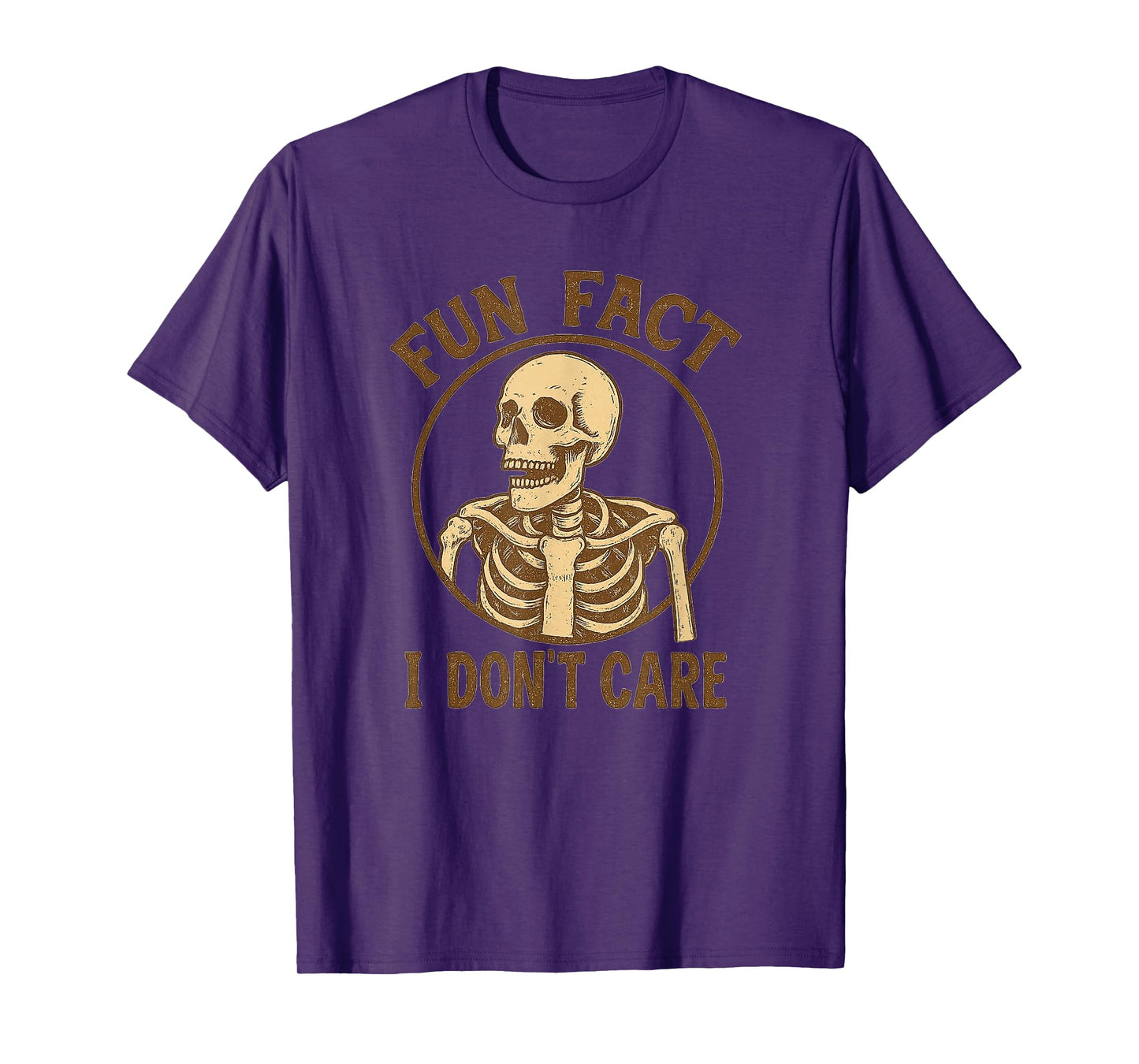 Fun Fact I Don’t Care Skull Funny Sarcastic Quote T-Shirt