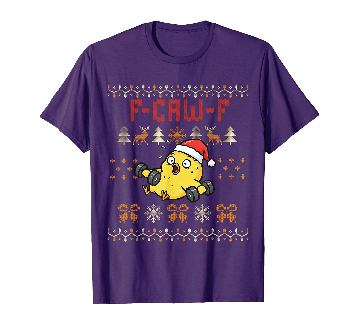 F-Caw-F Chicken Christmas Exercise Fitness Chicken Gym T-Shirt