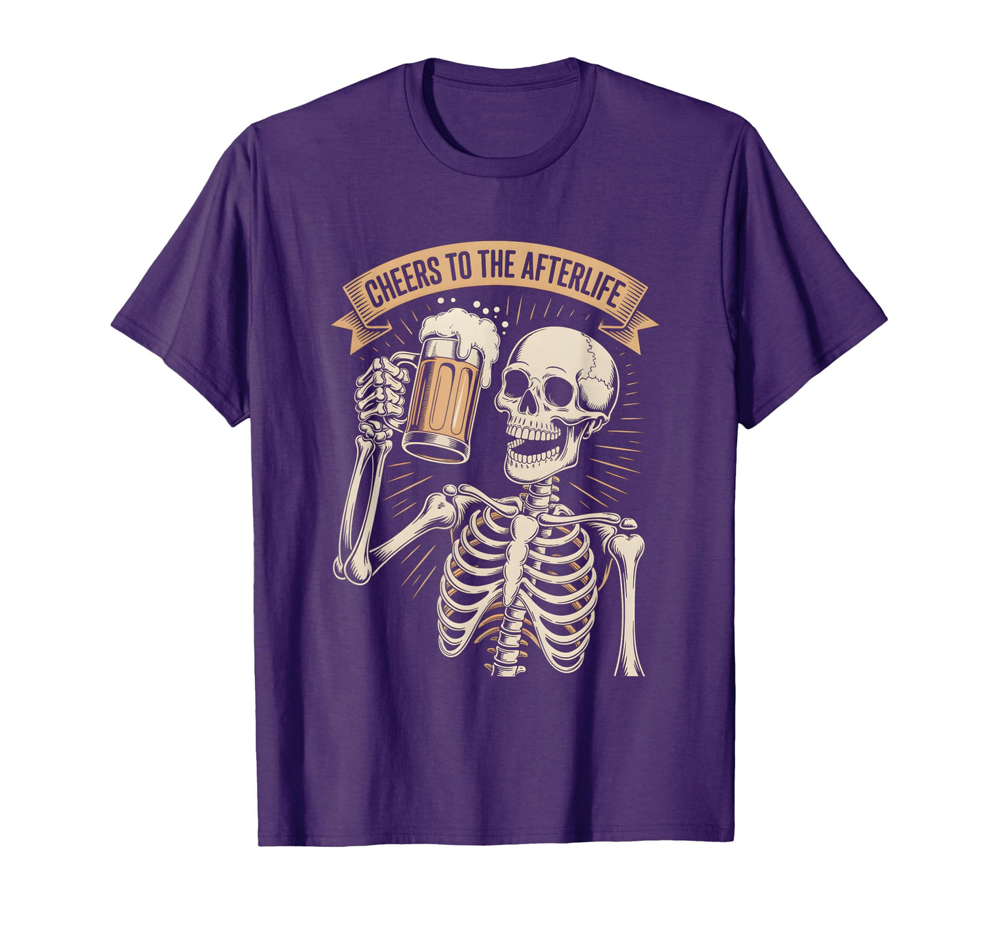 Funny Cheers to The Afterlife Party Skeleton Design T-Shirt