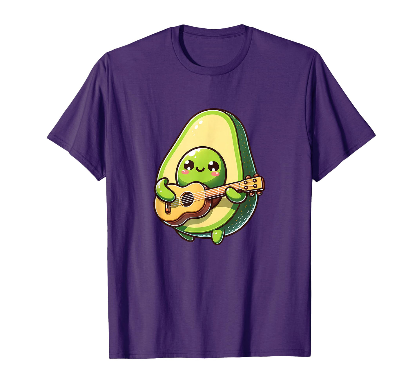 Cute Avocado Playing Guitar Kawaii Music Lover T-Shirt