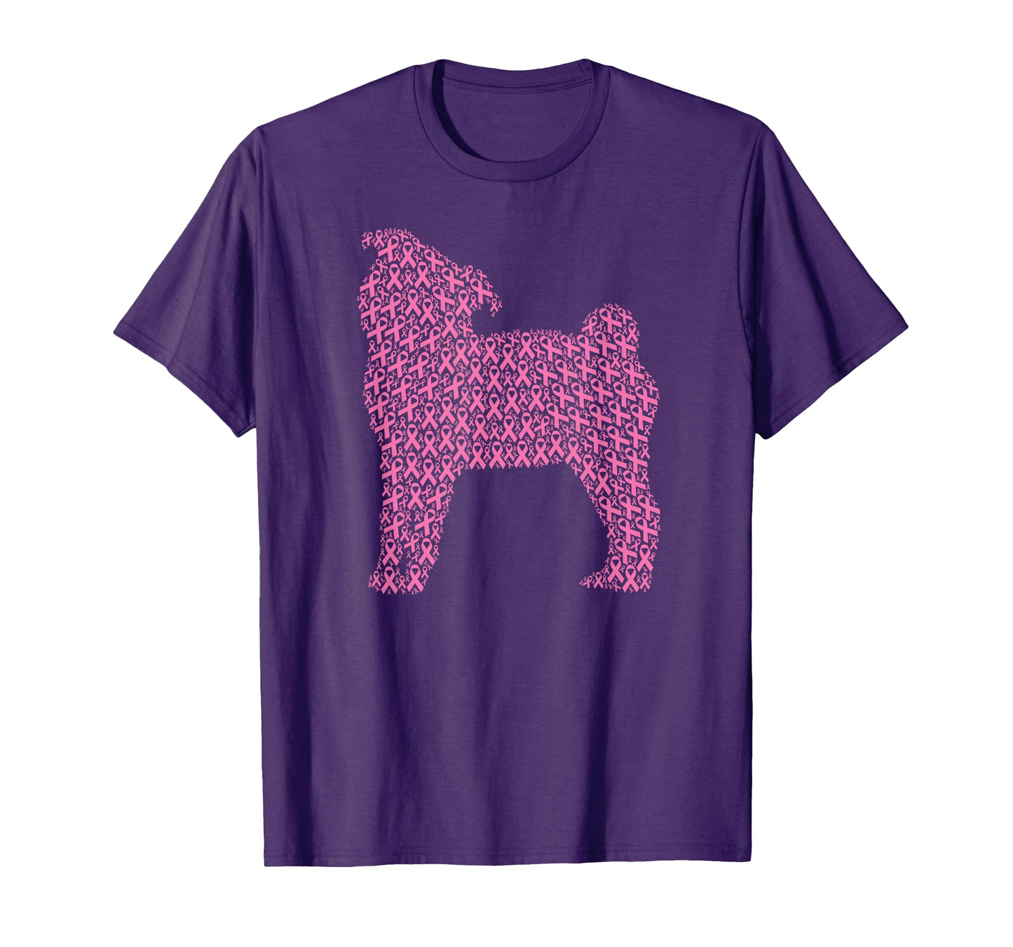 Breast Cancer Awareness Pink Ribbon & Survivor - Dog Pug Men Women Girls Kids T-Shirt