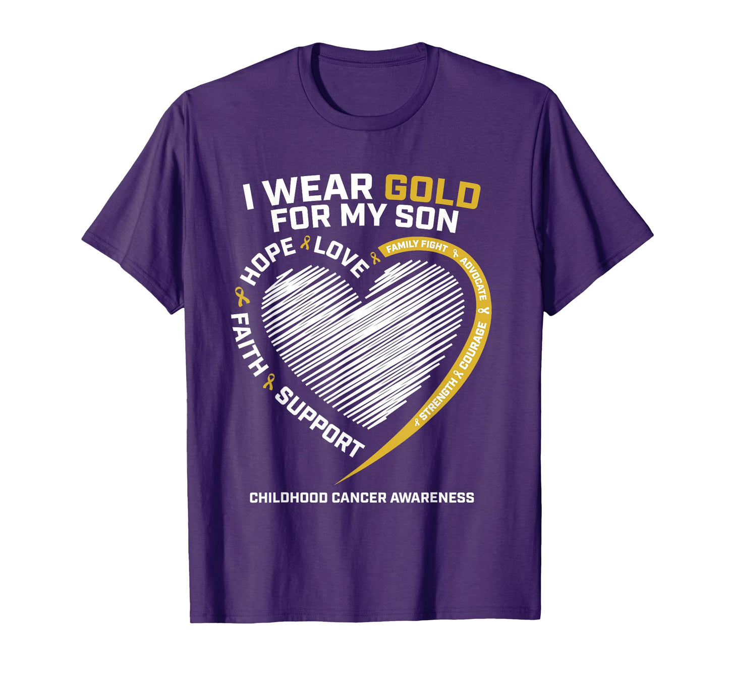Mom Dad I Wear Gold For My Son Childhood Cancer Awareness T-Shirt