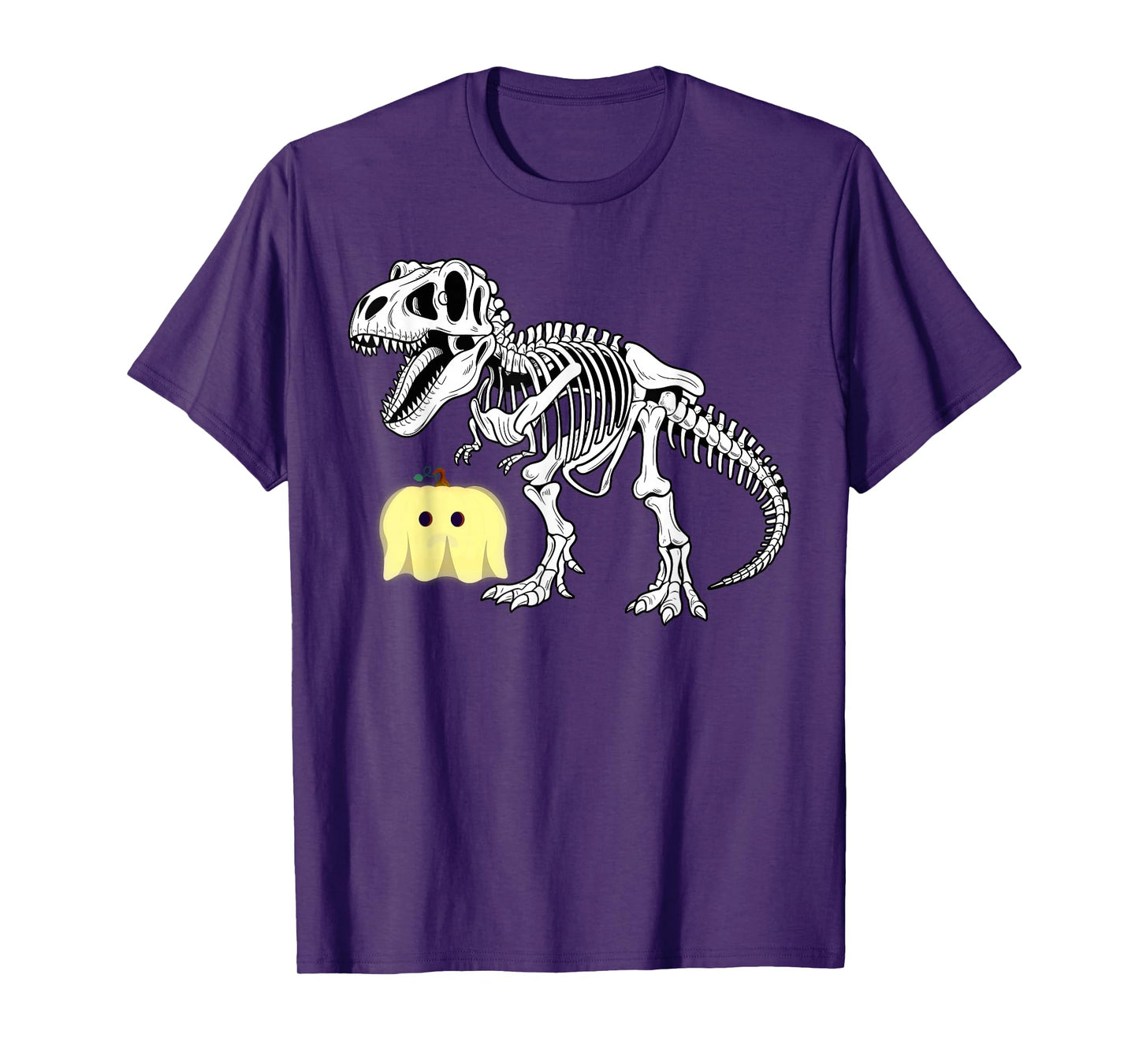 Halloween Boys Dinosaur Skeleton T rex Scary Pumpkin Funny T-Shirt