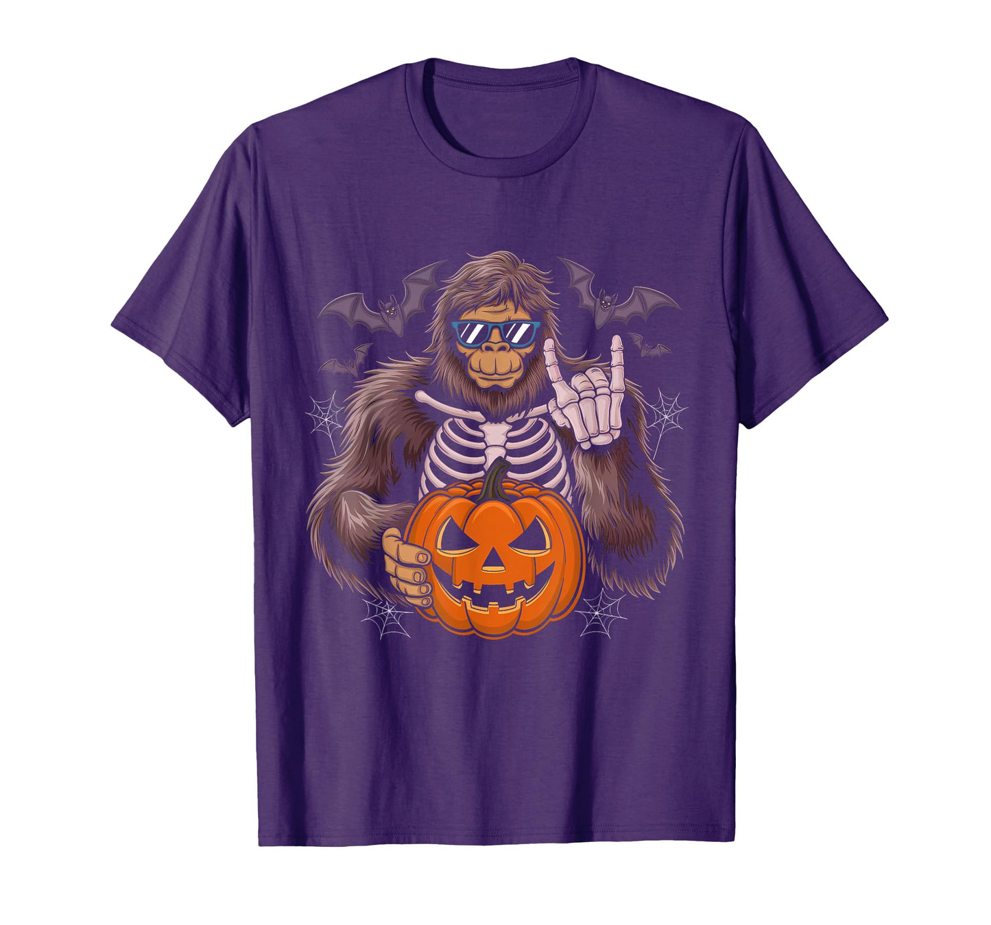 Spooky Bigfoot Jack O Lantern Skeleton Halloween Fun Youths T-Shirt