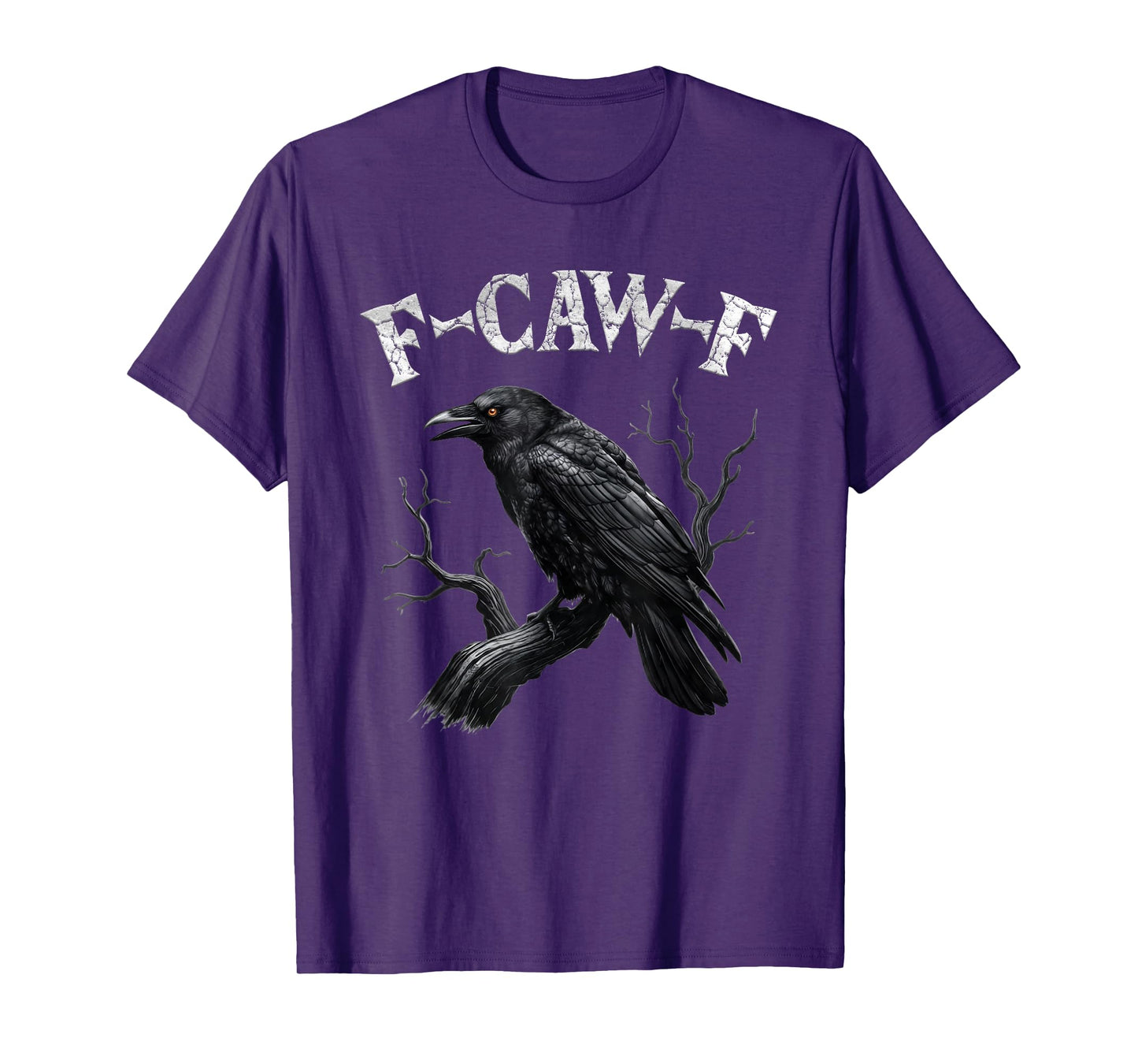 Black Crow, F-Caw-F Funny Black Bird Moon Gothic Adult Humor T-Shirt