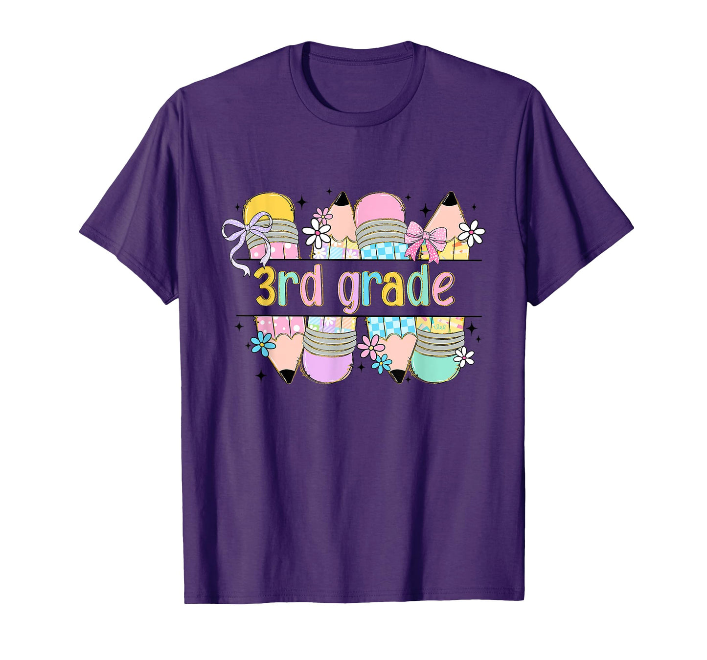 Third Grade Coquette Pencil Bow Back To School 3rd Grade T-Shirt