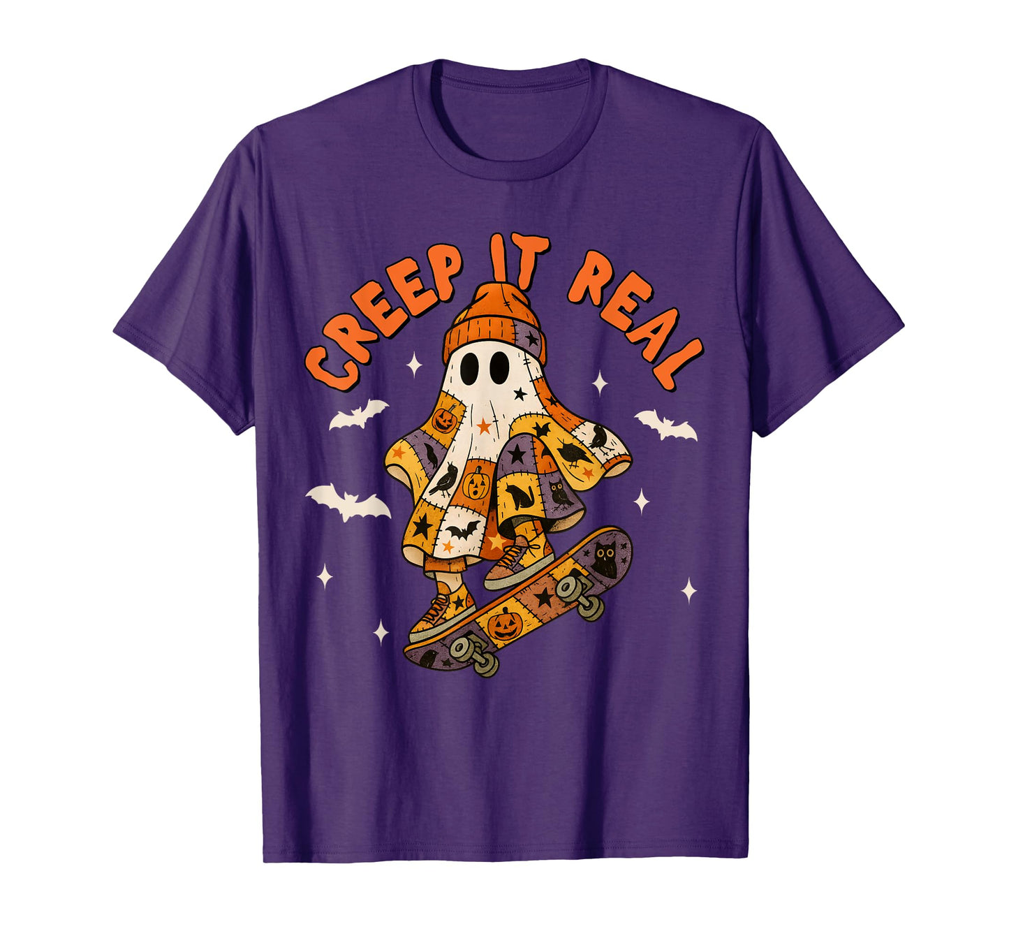 Retro Halloween Creep It Real Cool Ghost Boy Fall Season T-Shirt