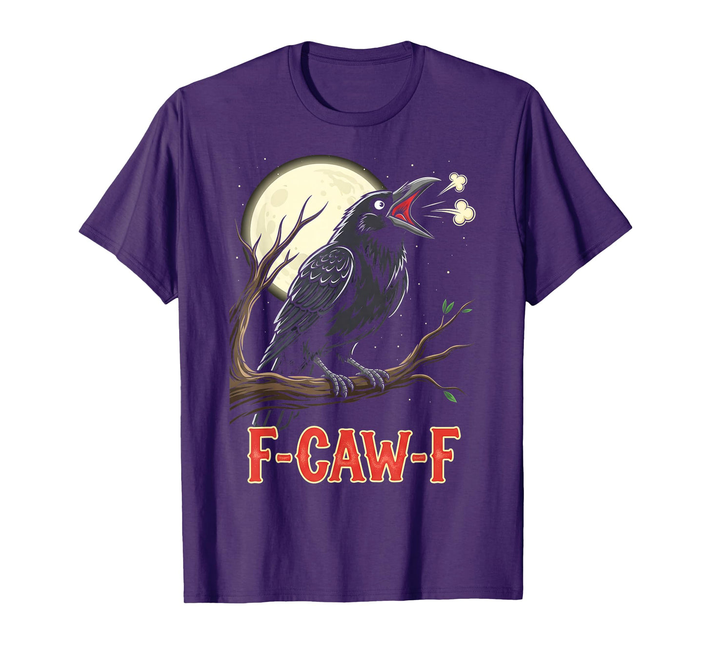 F-Caw-F Black Crow Funny Raven Bird Moon Gothic FCAWF Humor T-Shirt