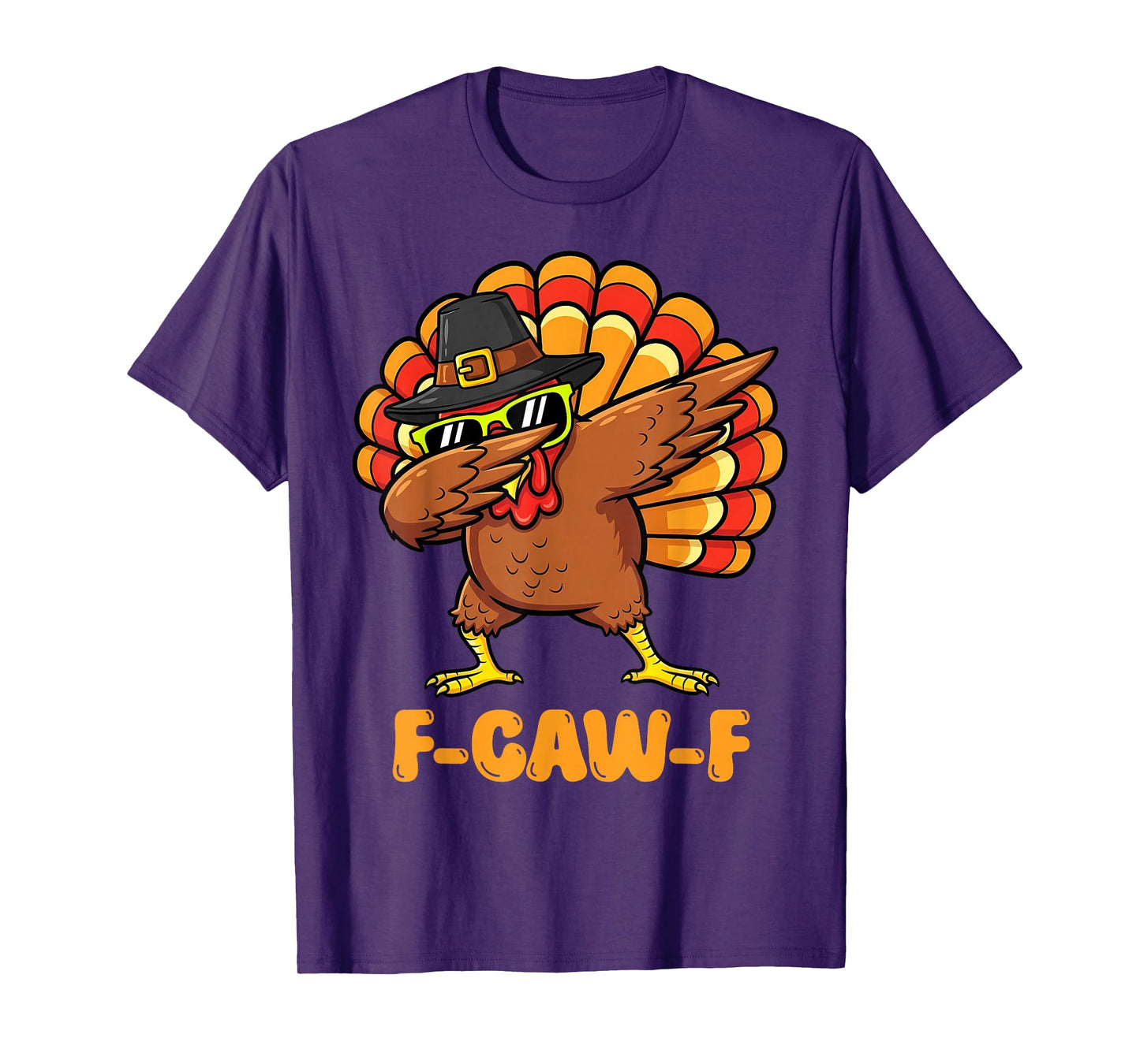 F Caw F Dabbing Turkey Funny Thanksgiving Family Crow Gobble T-Shirt