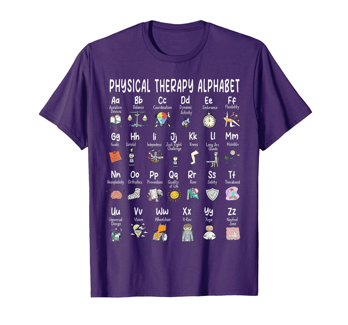 Physical Therapy Alphabet, ABC of Physical Therapy, PT PTA T-Shirt