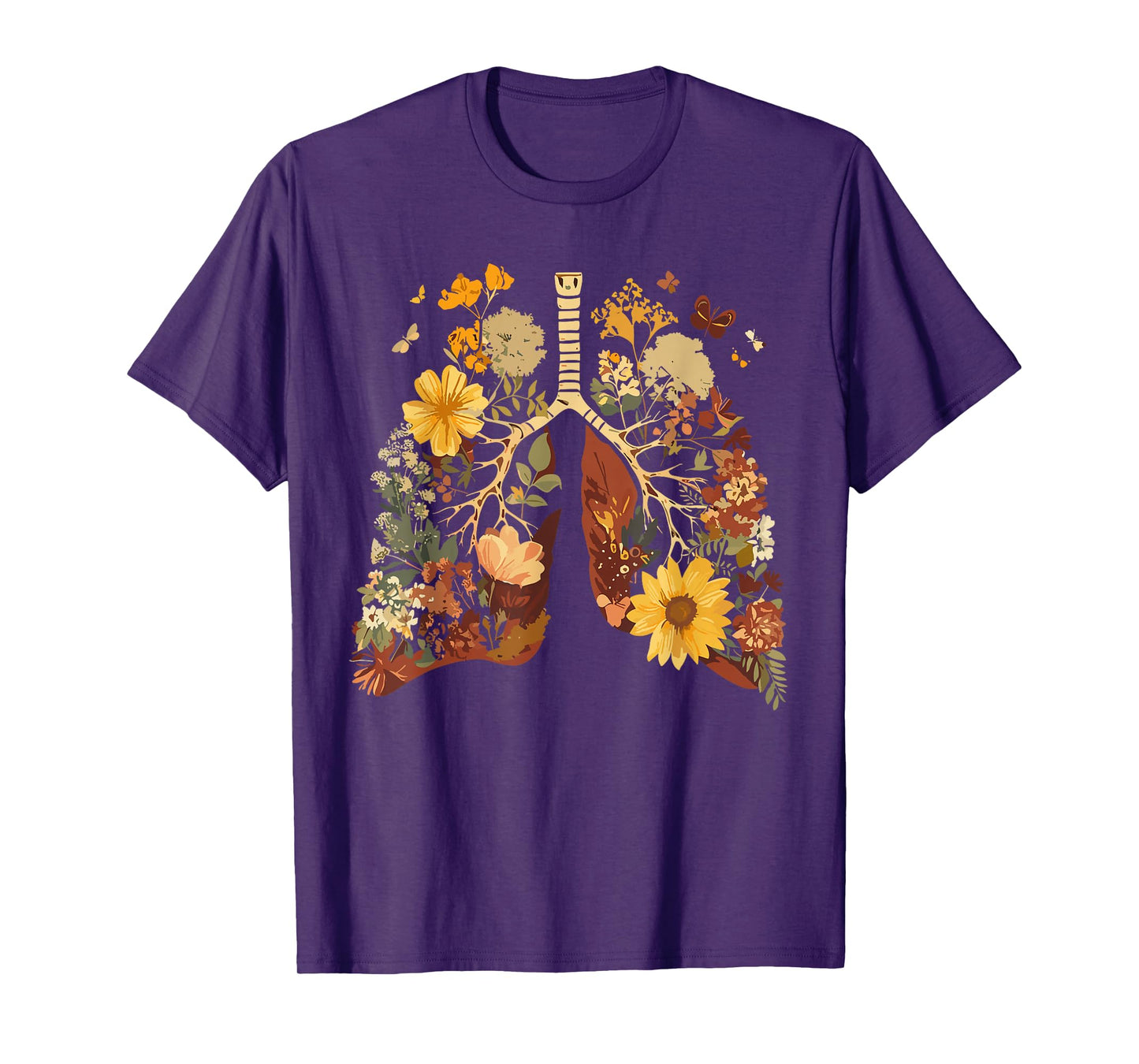 Lungs Made of Flowers - Blossoming Respiratory Beauty T-Shirt