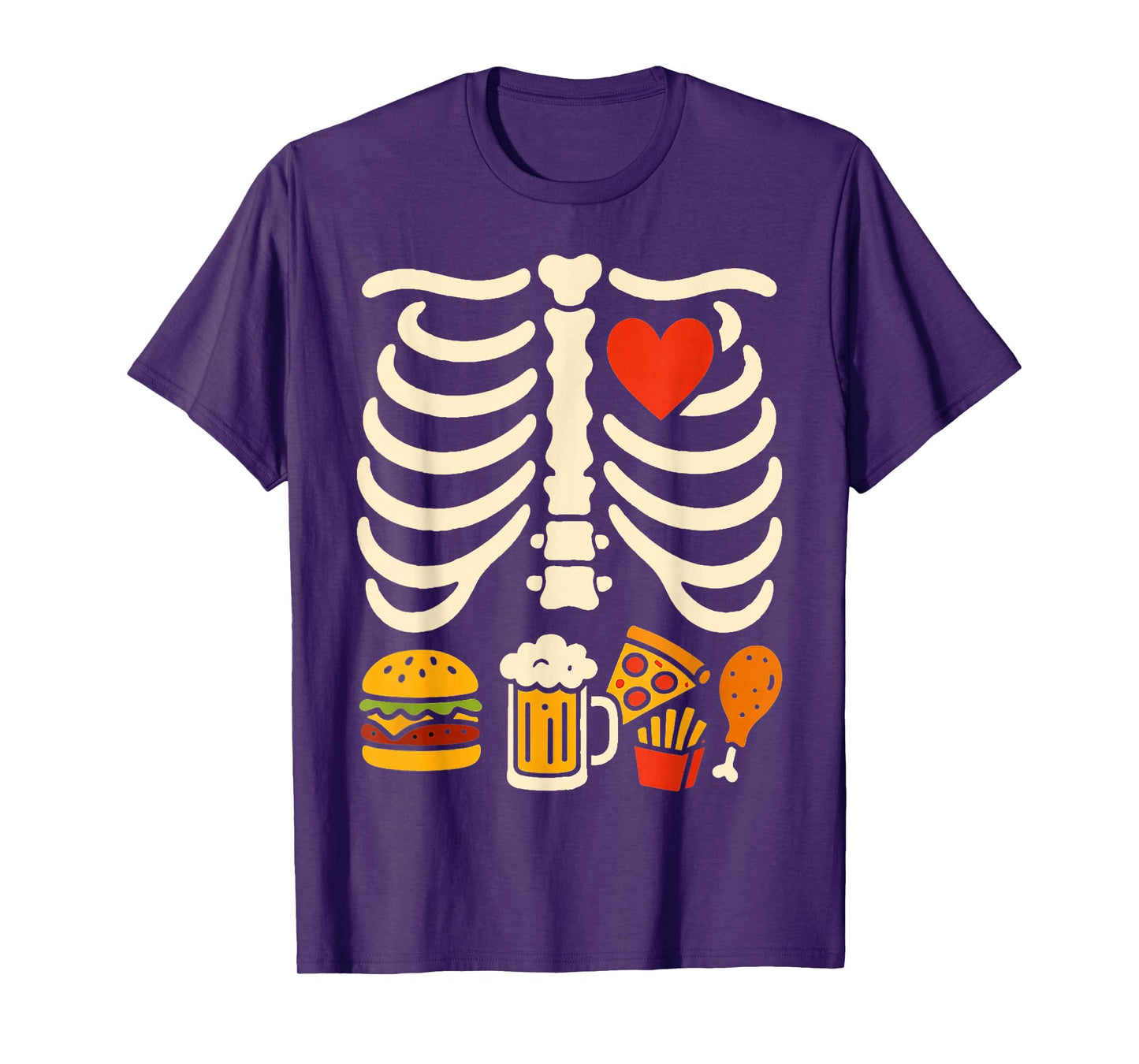 Beer Belly & Baby Skeleton Pregnancy Couples Halloween Dad T-Shirt