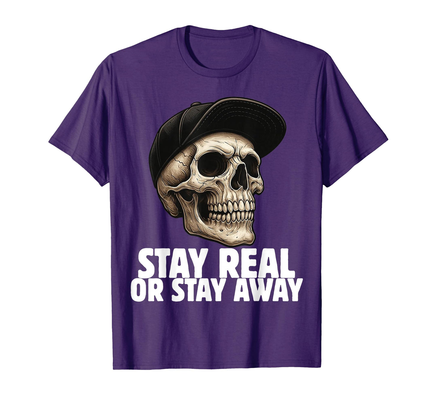 Skull in Cap Street Style Urban Art Skeleton T-Shirt