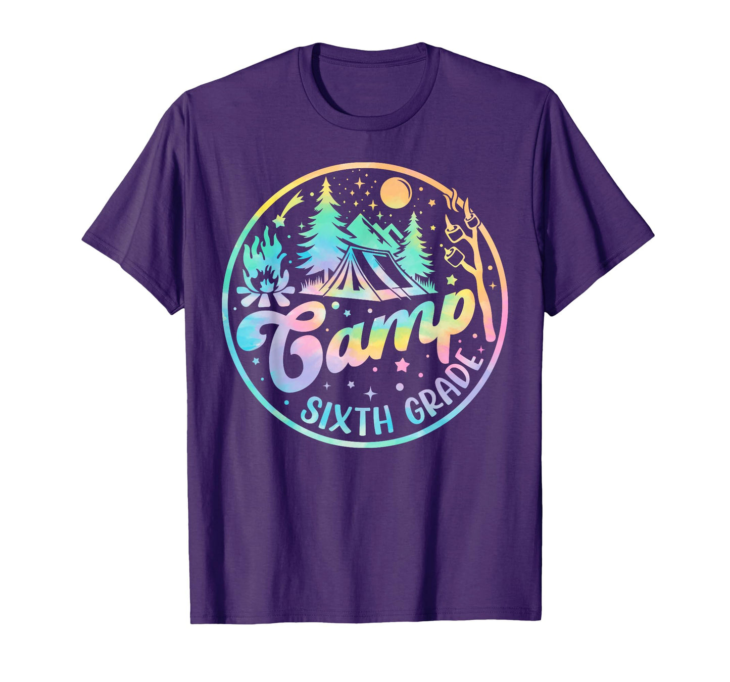 Tie Dye Cute Camp Sixth Grade Squad Teacher Camping Lovers T-Shirt