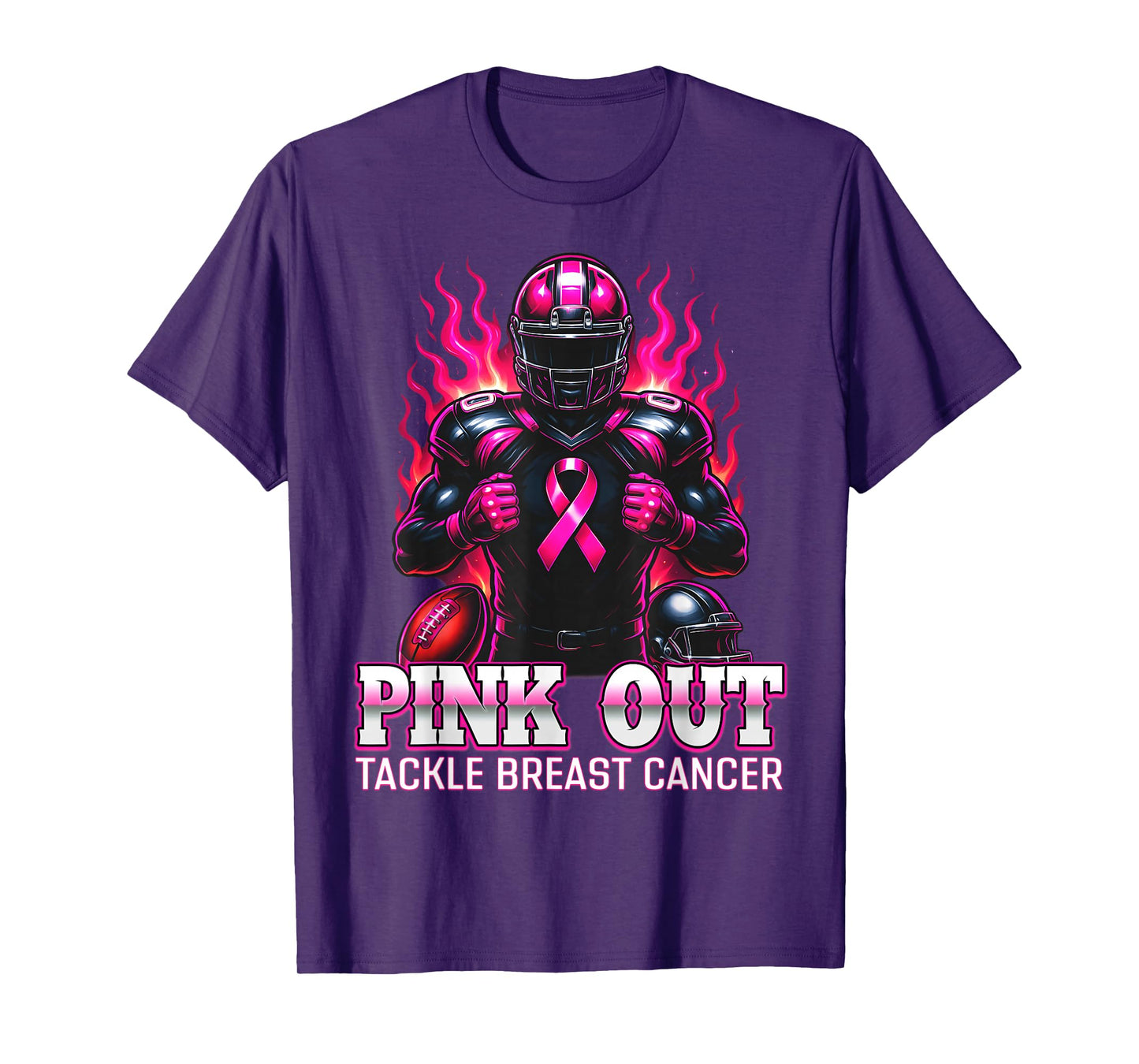 Tackle Breast Cancer Awareness Pink Out American Football T-Shirt
