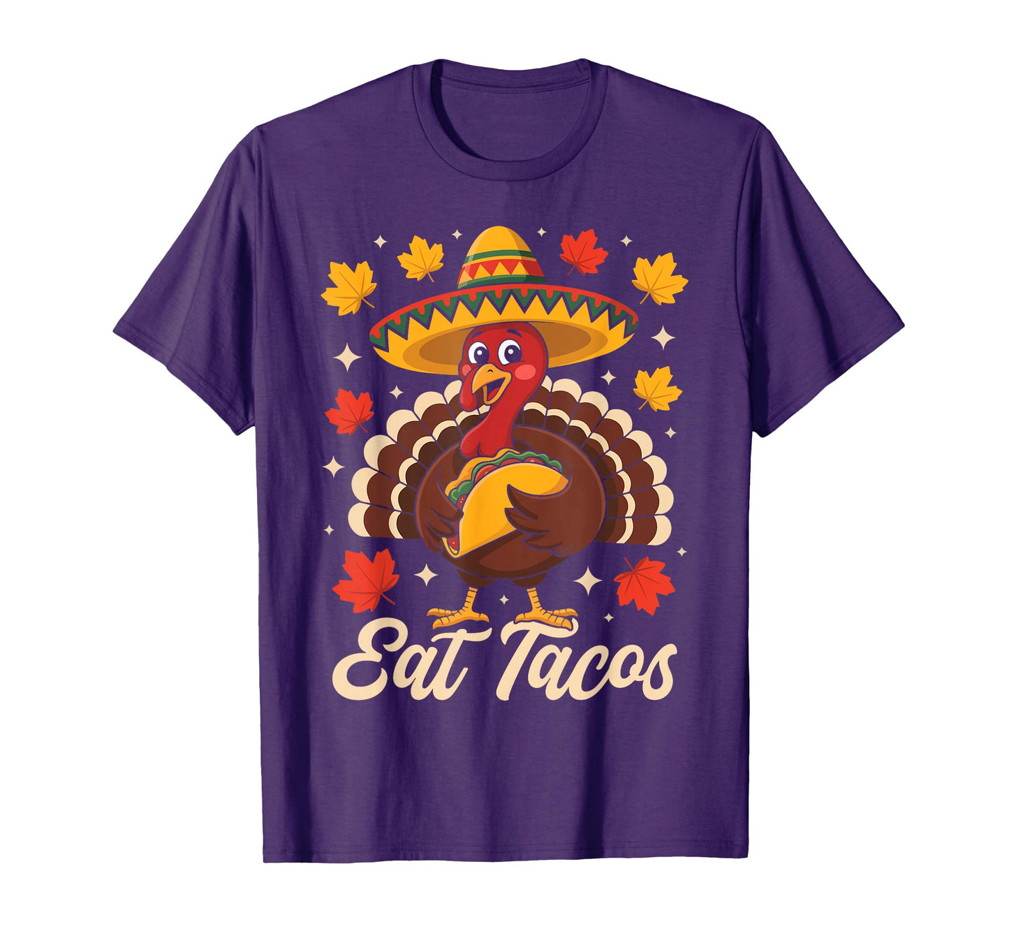 Funny Thanksgiving Turkey Eat Tacos Mexican Boys Kids T-Shirt