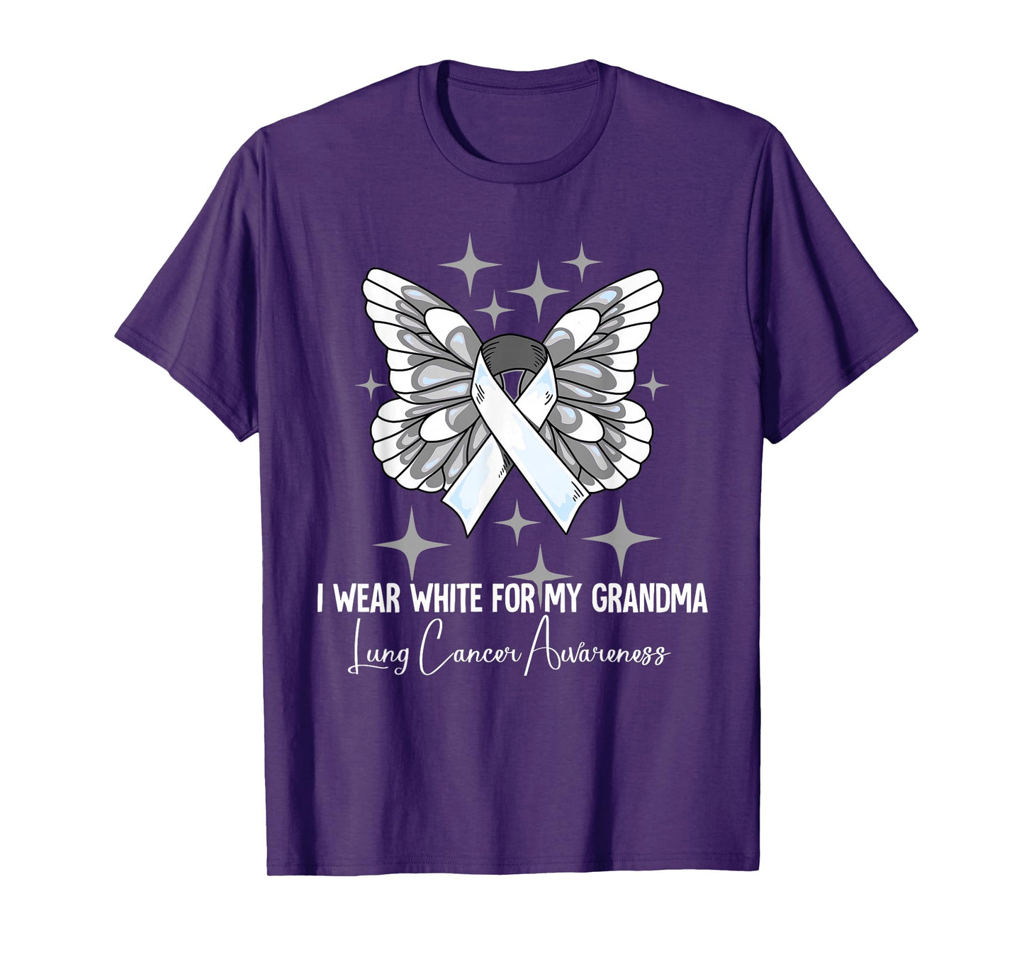 I Wear White For My Grandma Lung Cancer Awareness T-Shirt